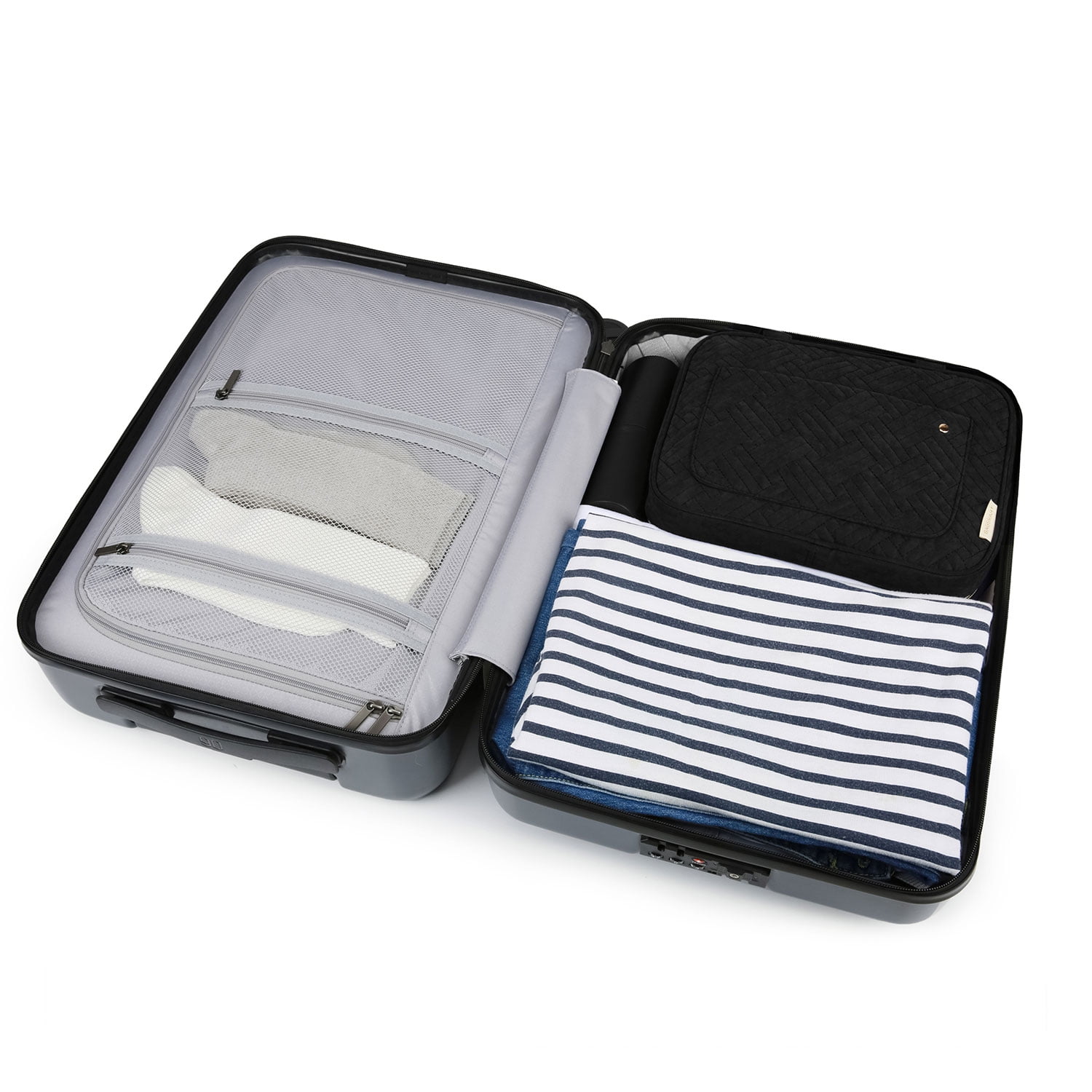 BAGSMART Large Size Toiletry Bag Travel Bag with Hanging Hook, Water-resistant Makeup Cosmetic Bag Travel Toiletries Organizer for Women Men, Full Sized Container, Black