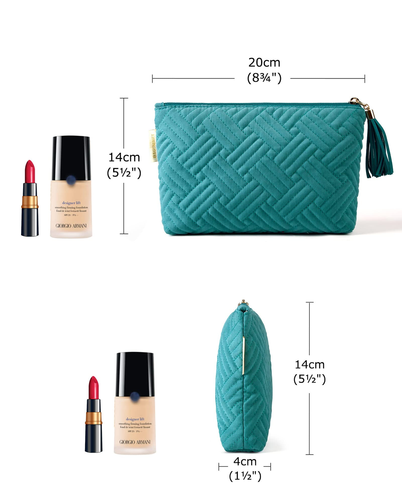 BAGSMART Makeup Bag Small Cosmetic Pouch Toiletry Bag Travel Organizer Case for Lipsticks Electonic Accessories, Waterproof, Portable, Multifunction, Women and Girls, 1 Pcs Teal