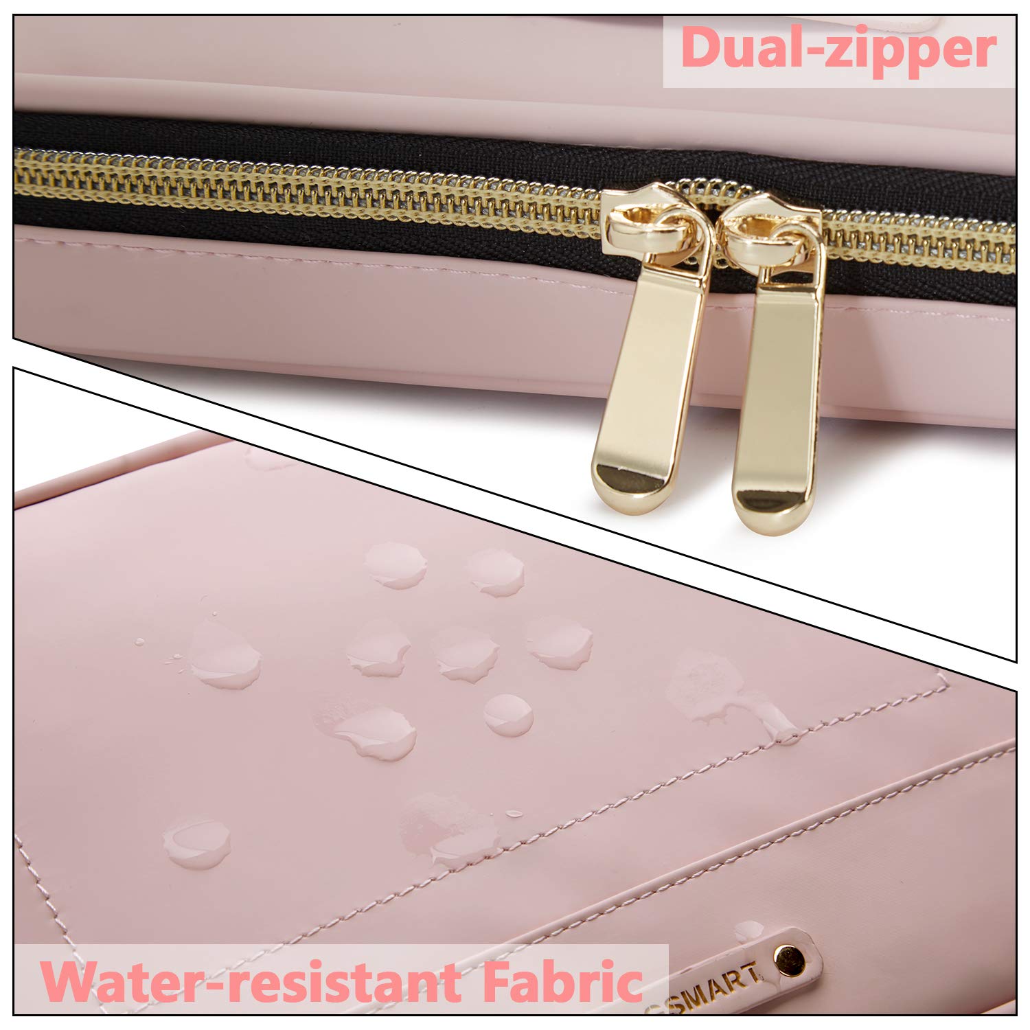 BAGSMART Electronics Organizer Travel Cable Organizer Bag Accessories Case, Waterproof Portable Cable Storage Pouch for Cord, Charger, Flash Drive, Phone, Ipad Mini, SD Card, Pink