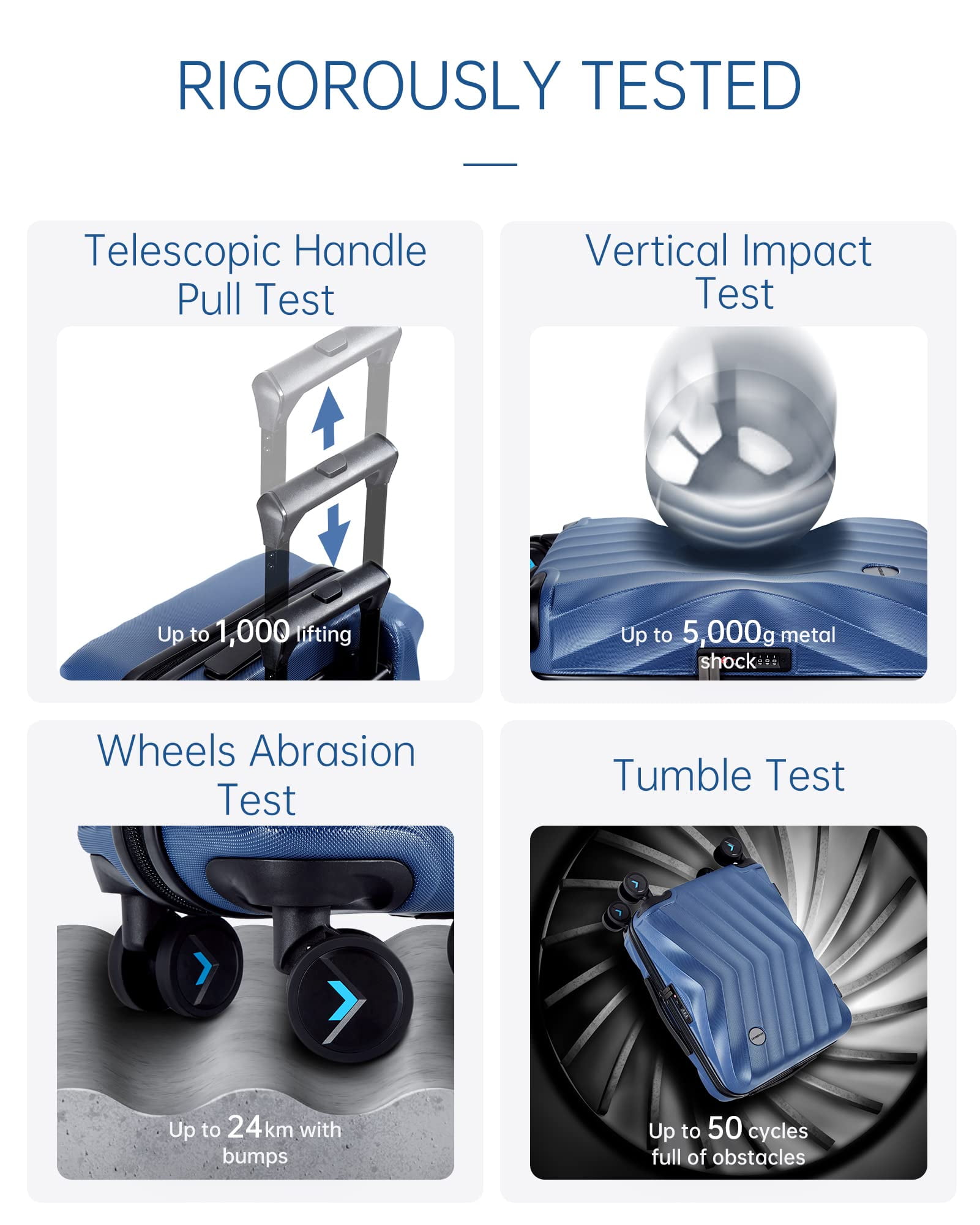 BAGSMART Hardside Carry On Luggage, 22