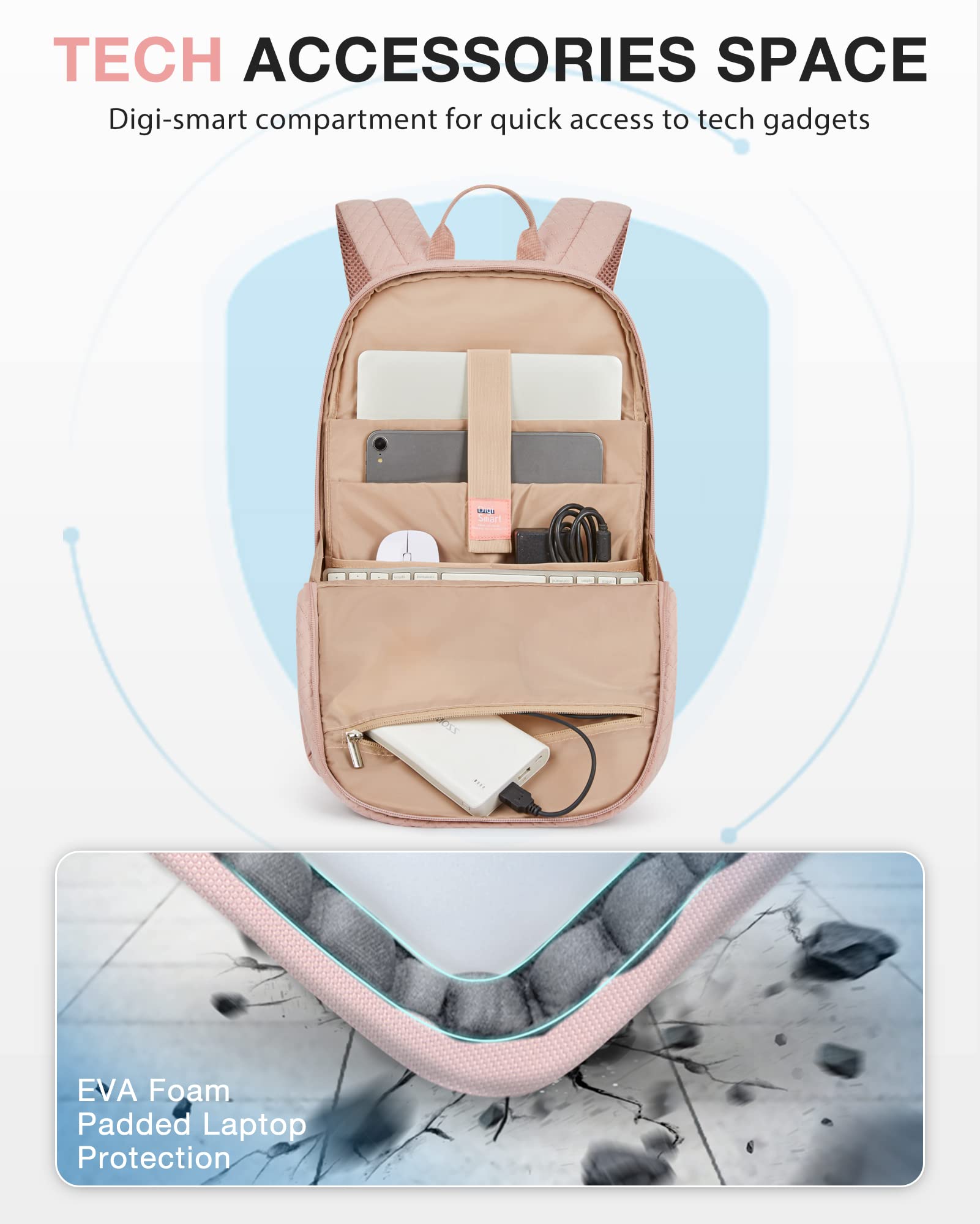 BAGSMART Travel Laptop Backpack, 18.5