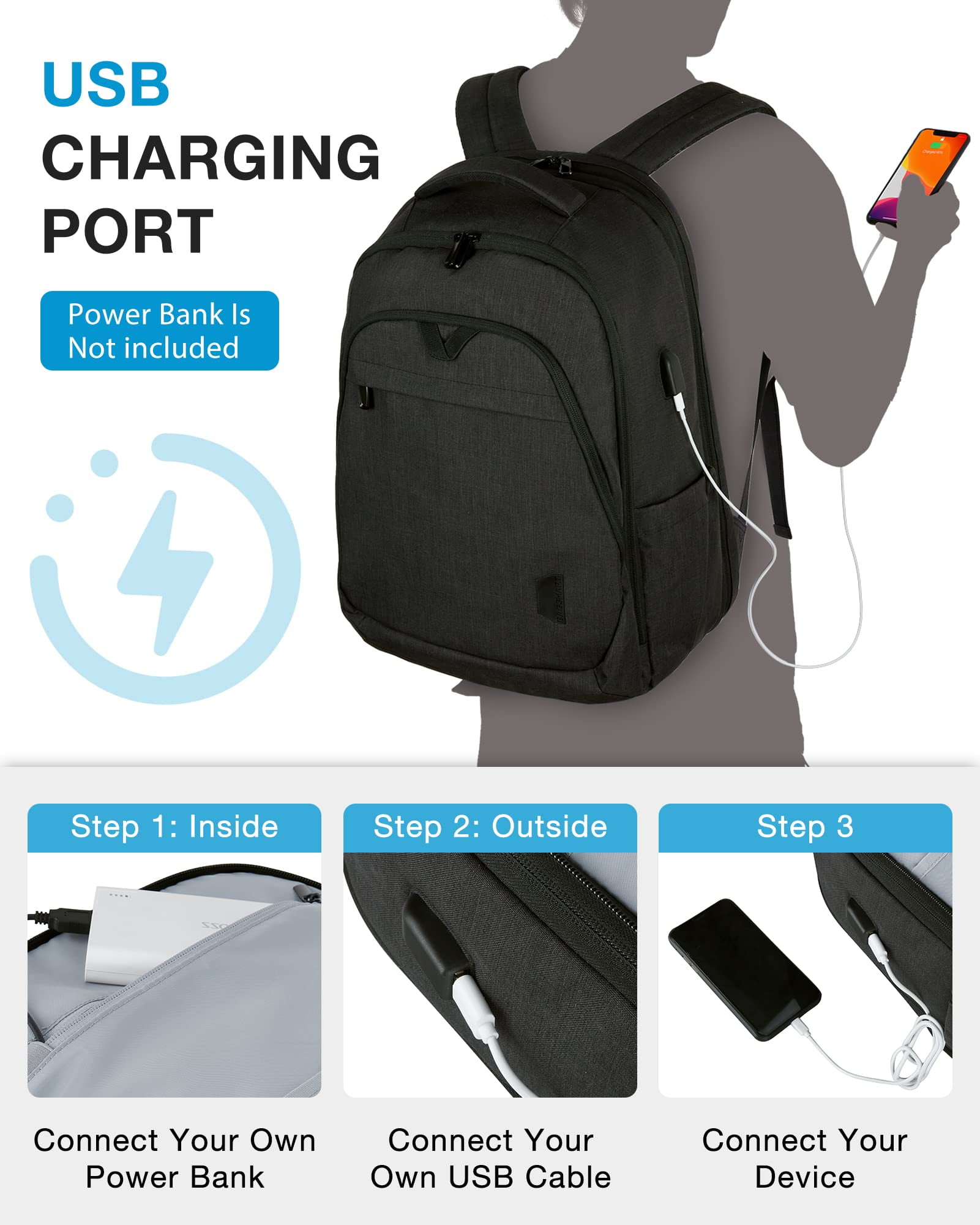 BAGSMART Laptop Backpack, 18.5