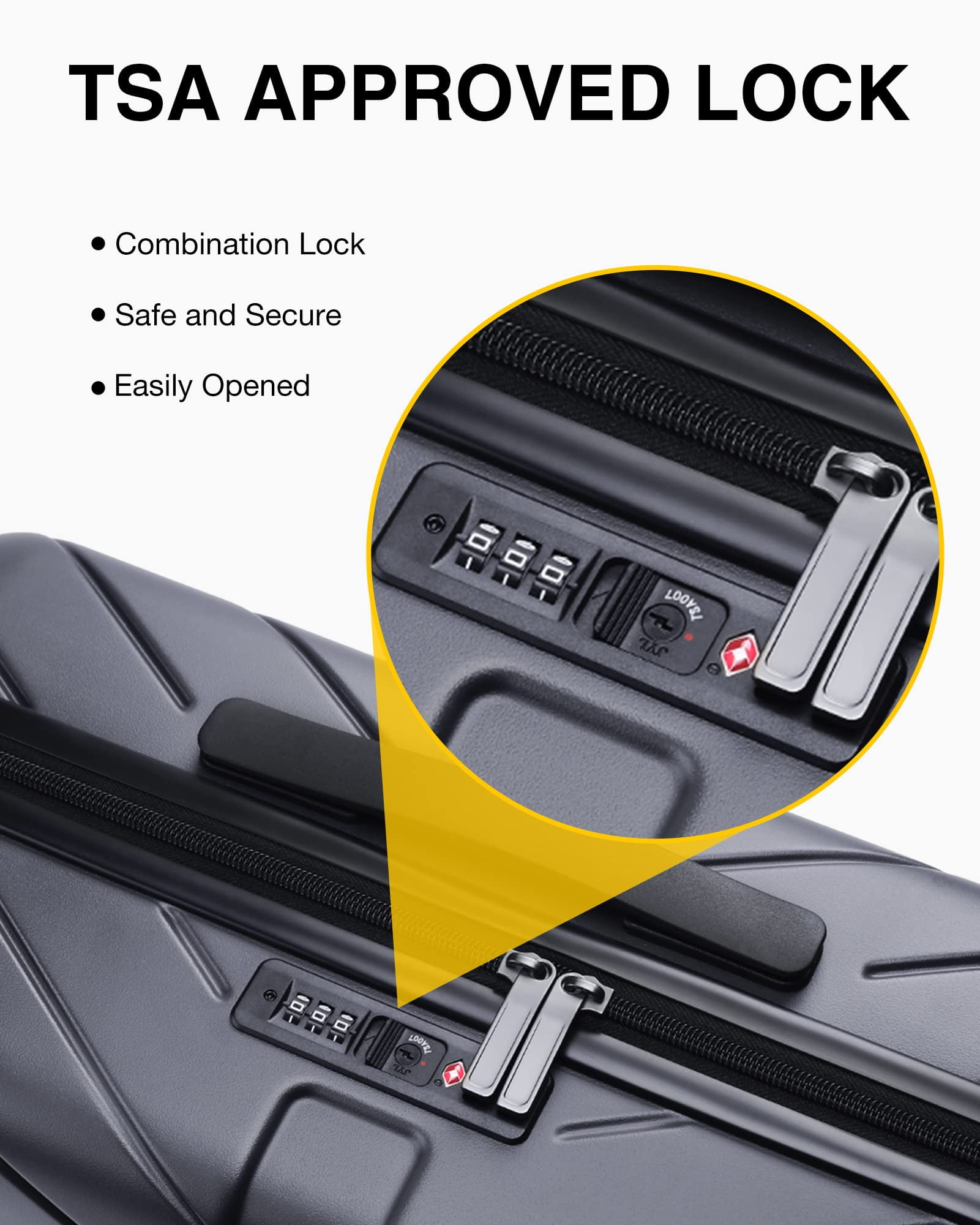 BAGSMART Hardside Carry On Luggage Suitcase, 22