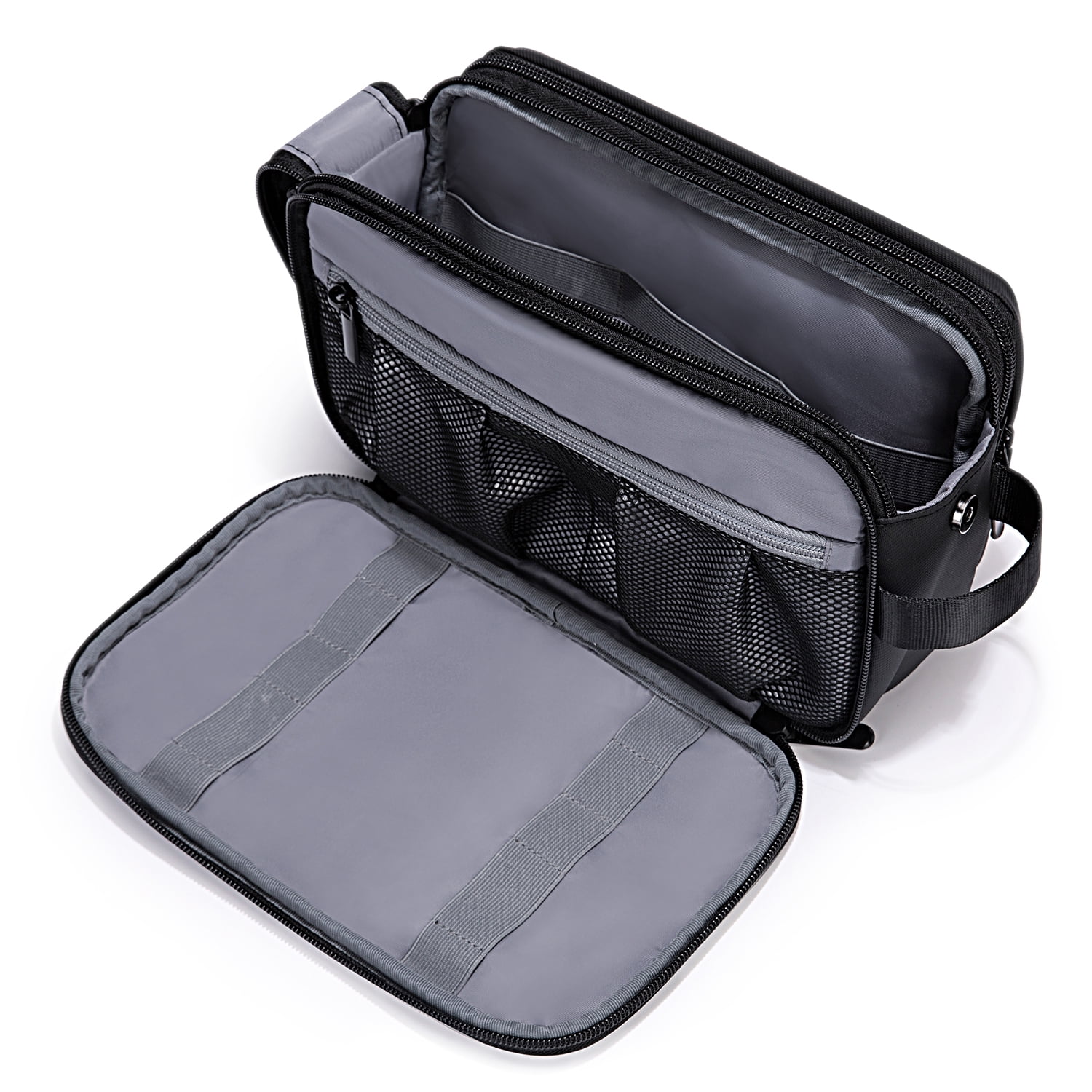 BAGSMART Travel Toiletry Bag for Men, Women Makeup Cosmetic Bag Water-resistant Organizer Shaving Bag for Toiletries Accessories, Standard Size, Black