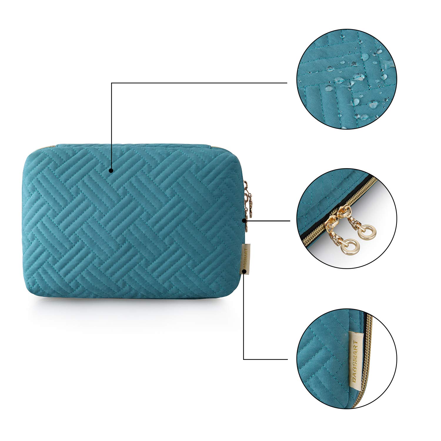 BAGSMART Travel Cable Organizer Bag Electronics Organizer Case, Waterproof Undeformable Portable Cable Storage Pouch for Electronics Accessories, Phone, Hard Drives, Cord, Charger, USB, SD Card, Teal