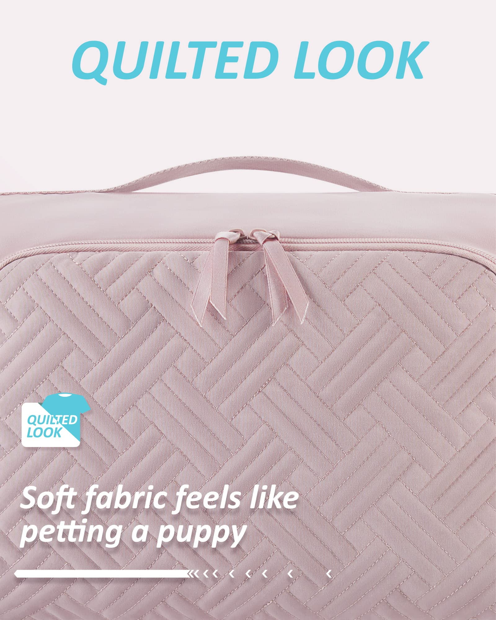 BAGSMART 6 Set Packing Cubes Set for Travel, Suitcases Packing Organizers, Luggage Storage Bags with Shoes Bag for Women and Men, Pink