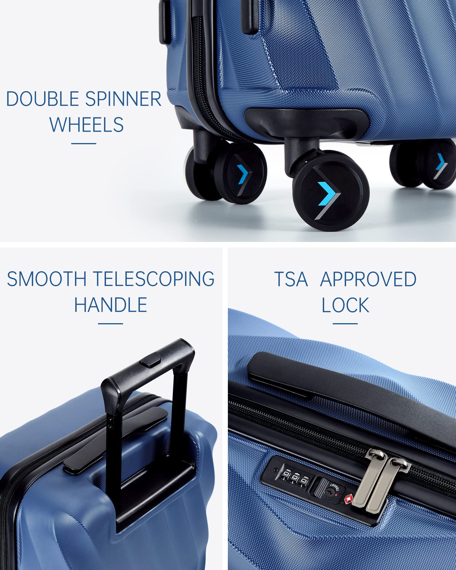 BAGSMART Hardside Carry On Luggage, 22