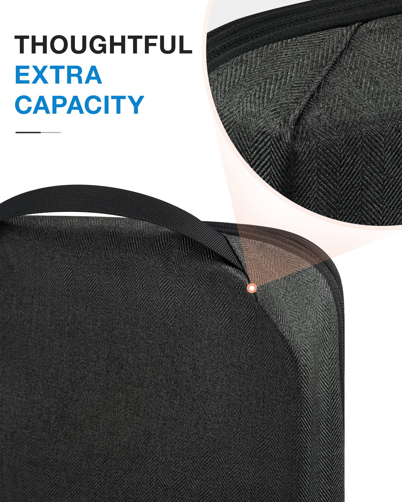 BAGSMART Compression Packing Cubes for Travel, 6 Set Expandable Foldable Lightweight Luggage Suitcase Organizers Storage Bags for Travel Accessories Essentials, Black