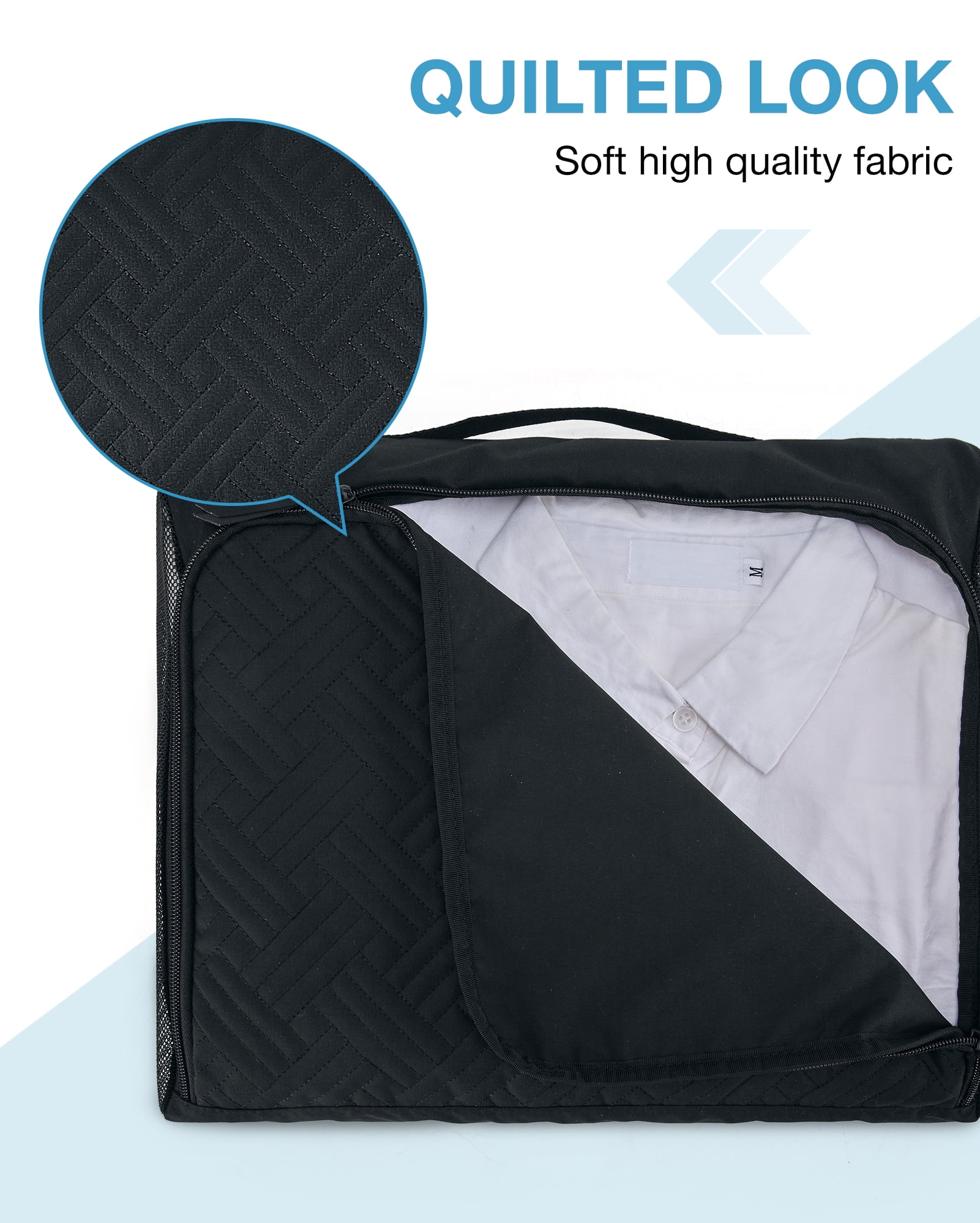 BAGSMART Soft Packing Cubes for Luggage, 6 Set Quilted Travel Packing Organizers, Lightweight Suitcase Storage Bags for Travel Accessories Essentials for Women Men, Black