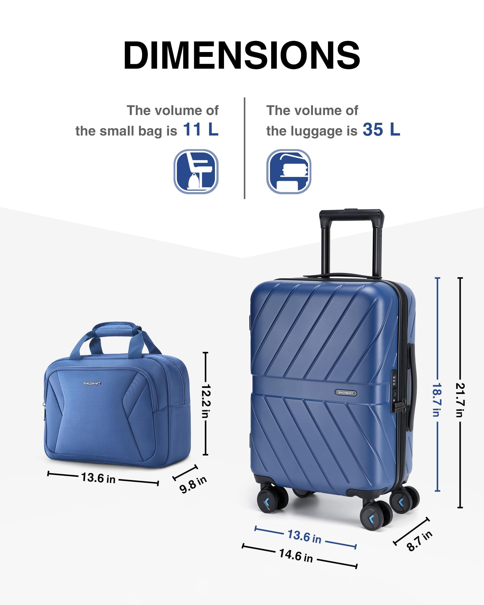 BAGSMART 2 Piece Luggage Set 22