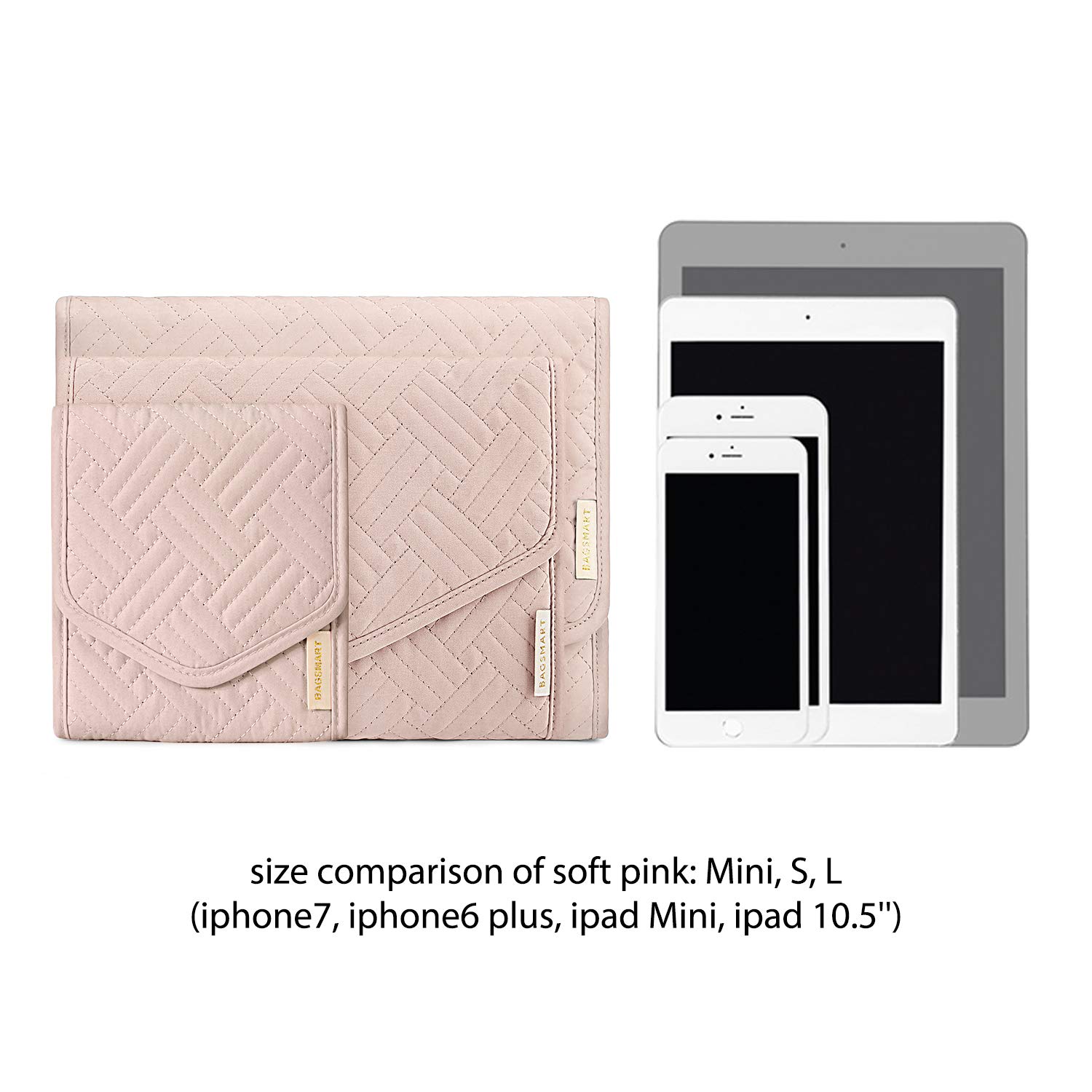 BAGSMART Travel Jewelry Organizer Storage Roll Foldable Jewelry Case Bag for Earrings, Journey-Rings, Necklaces, Bracelets, Brooches, Basic Size, Teal