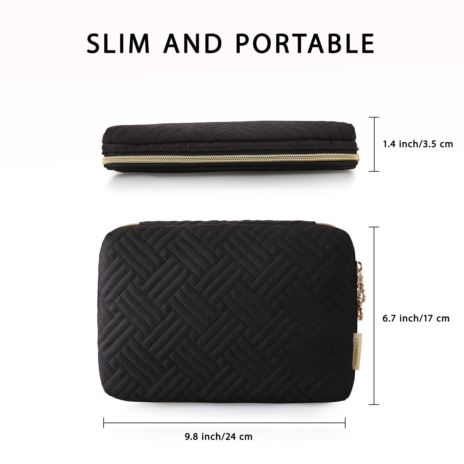 BAGSMART Travel Cable Organizer Bag Electronics Organizer Case, Waterproof Undeformable Portable Cable Storage Pouch for Electronics Accessories, Phone, Hard Drives, Cord, Charger, USB, SD Card, Black