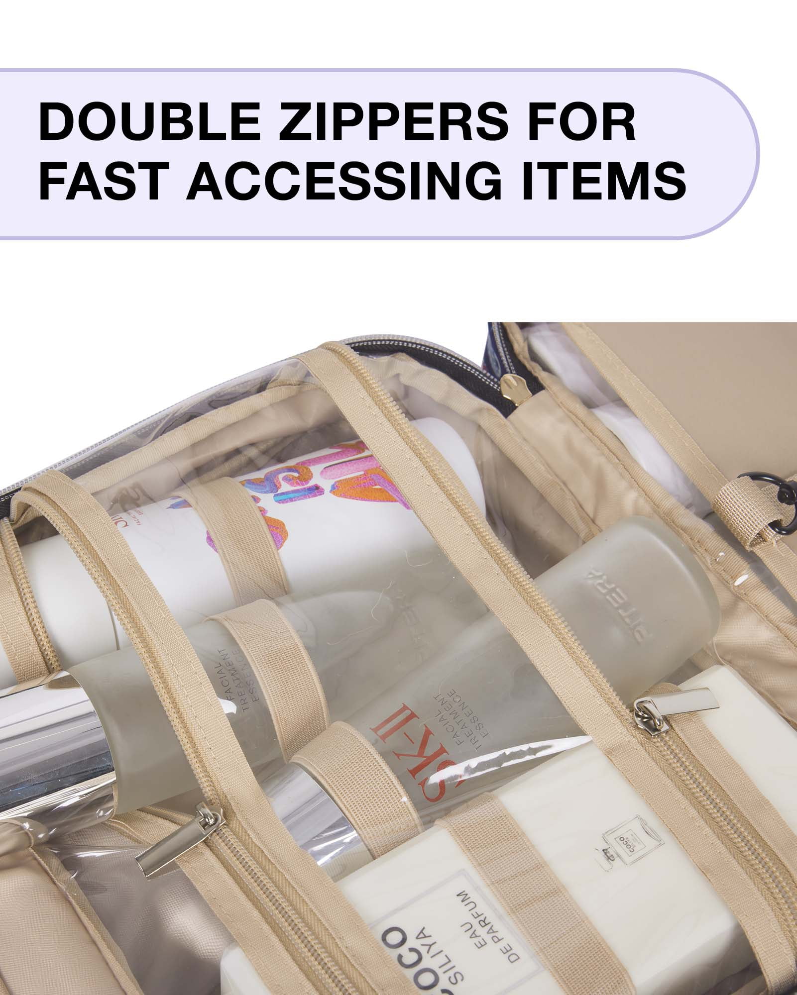 BAGSMART Large Toiletry Bag Travel Bag with Hanging Hook, Makeup Cosmetic Bag Travel Toiletries Organizer for Women Men, Water-resistant Full Sized Container, Red Paisley