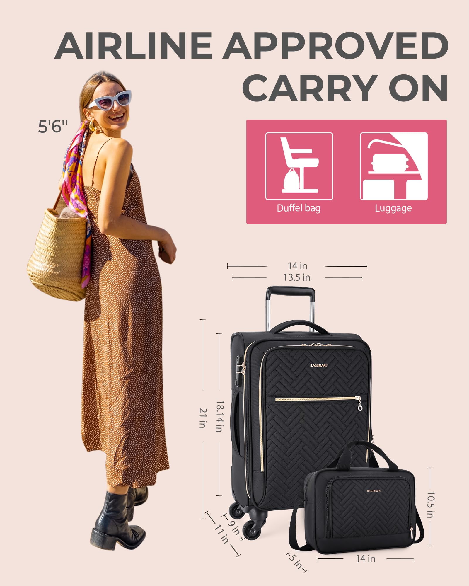 BAGSMART 2 Piece Luggage Set 21