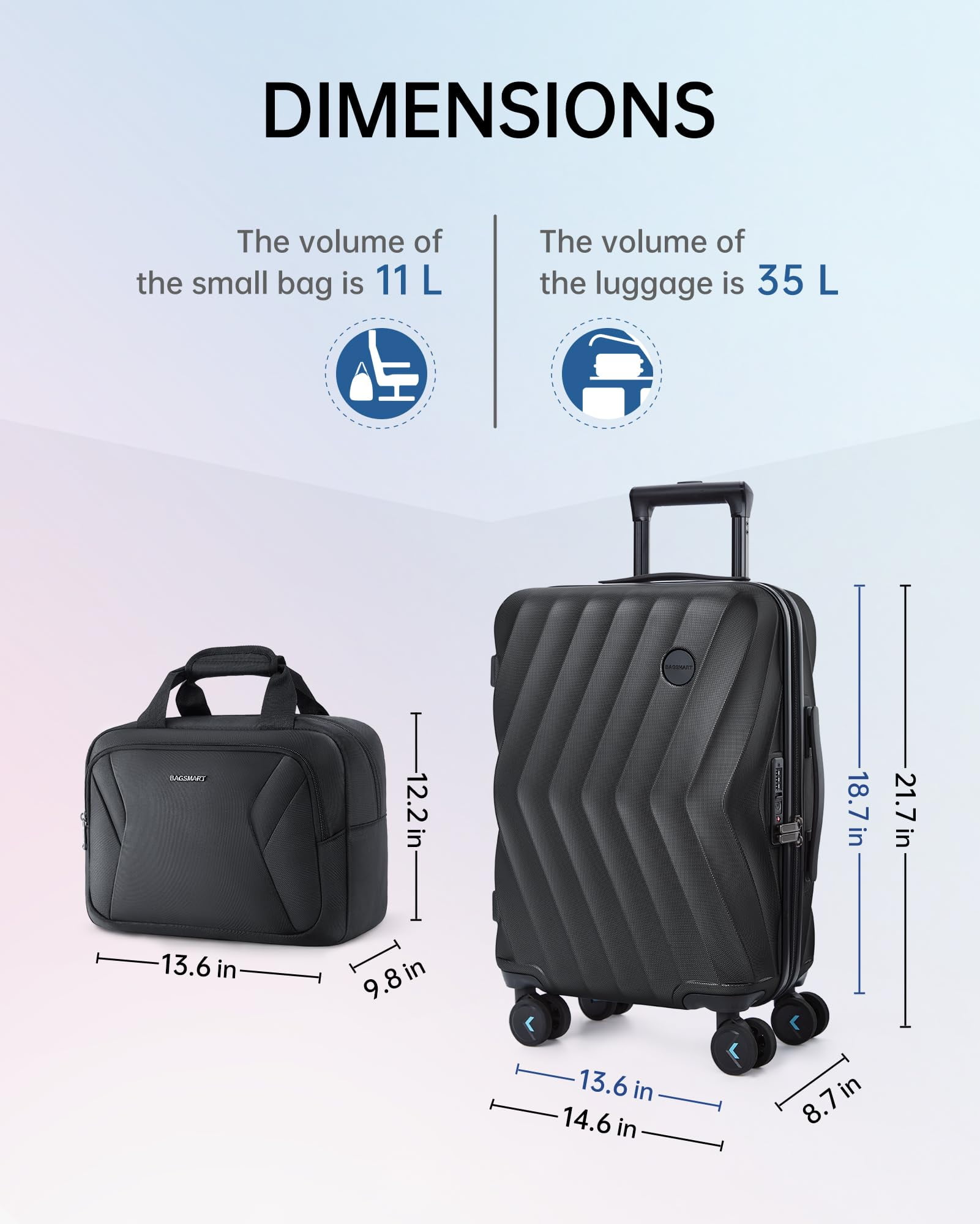 BAGSMART 2 Piece Luggage Set 22