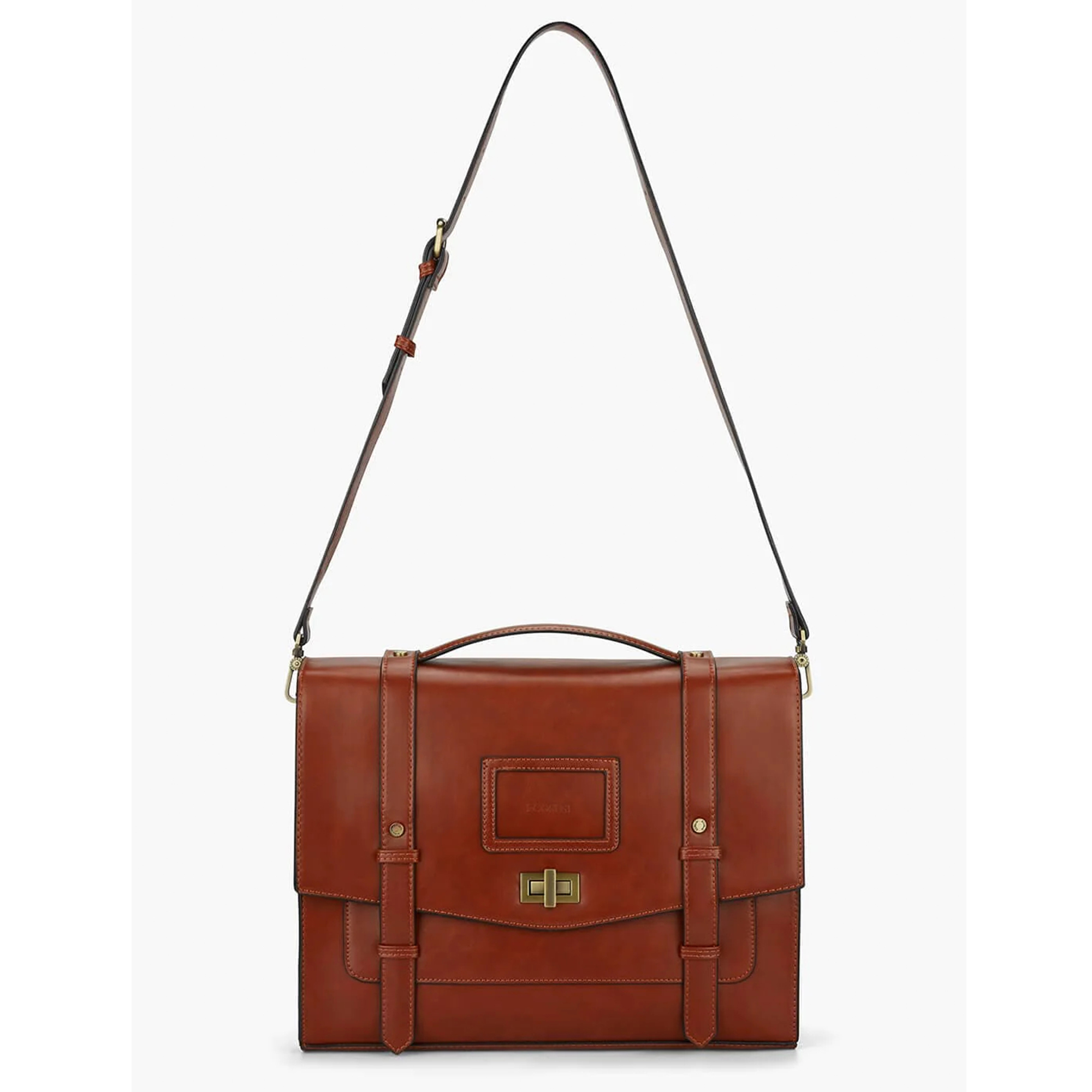 ECOSUSI Vintage Laptop Briefcase for Women Messenger Backpack, Leather Computer Bag Satchel Handbags Tote Bag Crossbody Shoulder Purse for 14 inch Laptop, College Work Office Business Travel, Brown