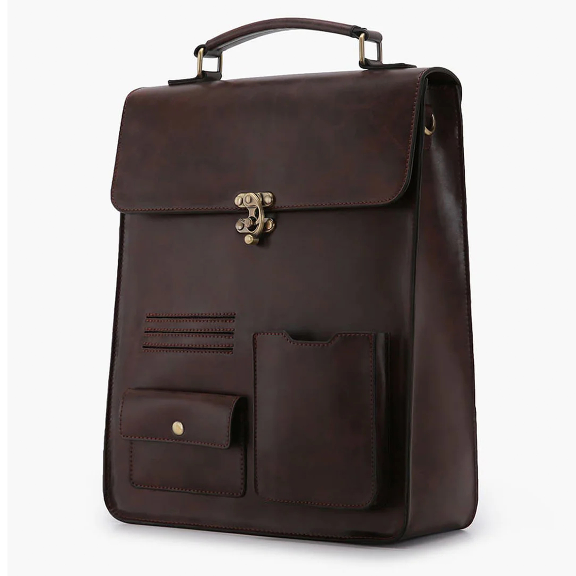 ECOSUSI Leather Laptop Backpack for Women, Vintage Backpack for Laptop 14 inch Computer Bag, College Bookbag Travel Casual Daypack Work Business, Coffee