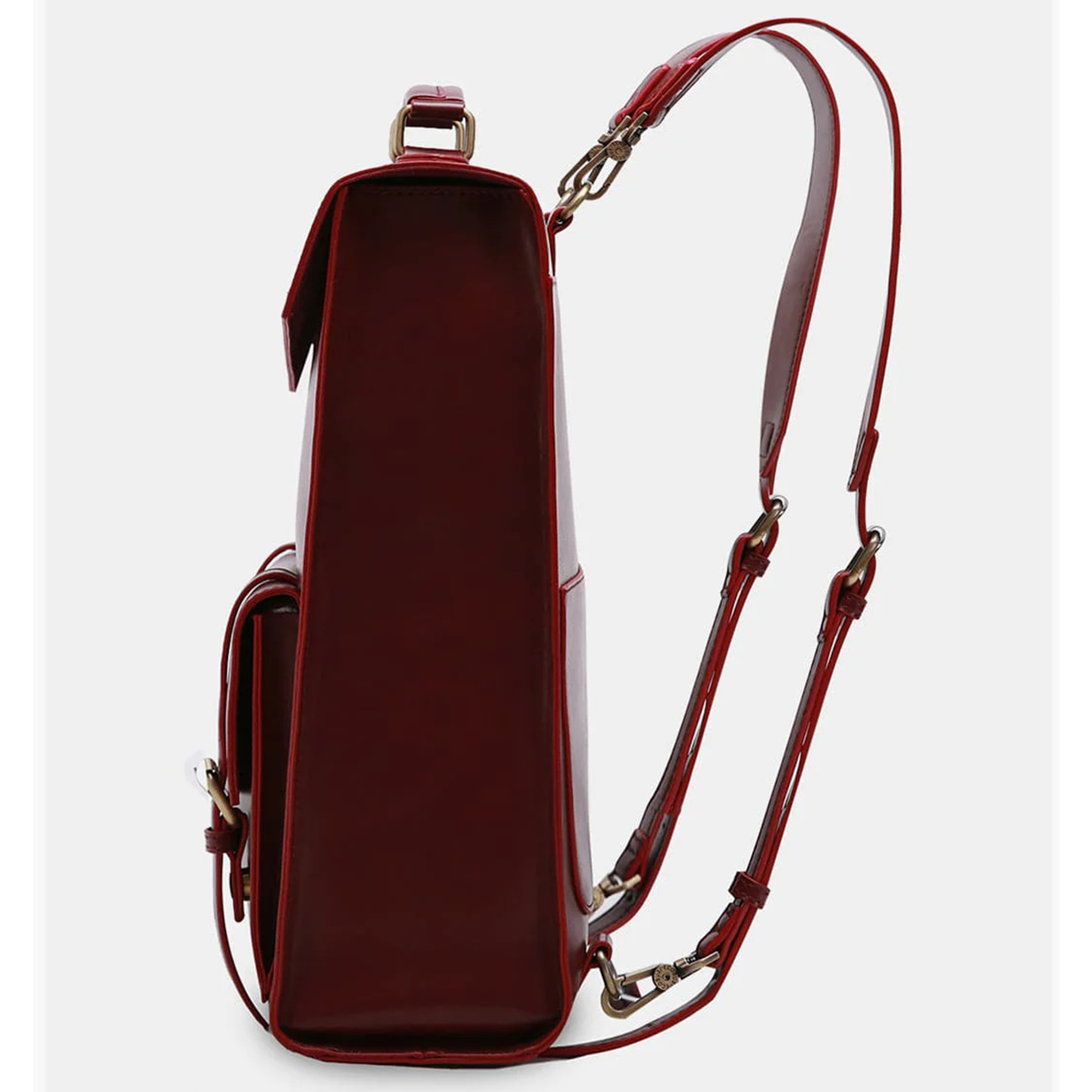 ECOSUSI Vintage Laptop Backpack for Women, Leather Backpack for Laptop 14 inch Computer Bag, College Bookbag Work Business Casual Travel, Wine Red