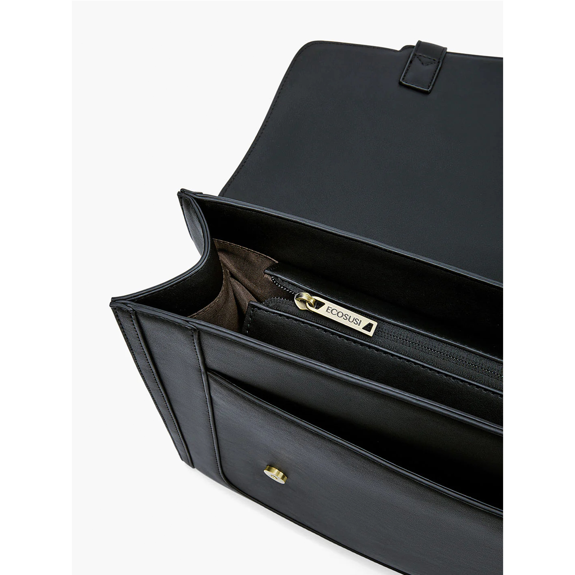 ECOSUSI Vintage Laptop Bag for Women 15.6 inch Leather Briefcase Computer Tote Bag Messenger Backpack, Ladies Satchel Handbags Crossbody Shoulder Bag for College Bookbag Travel Work Business, Black