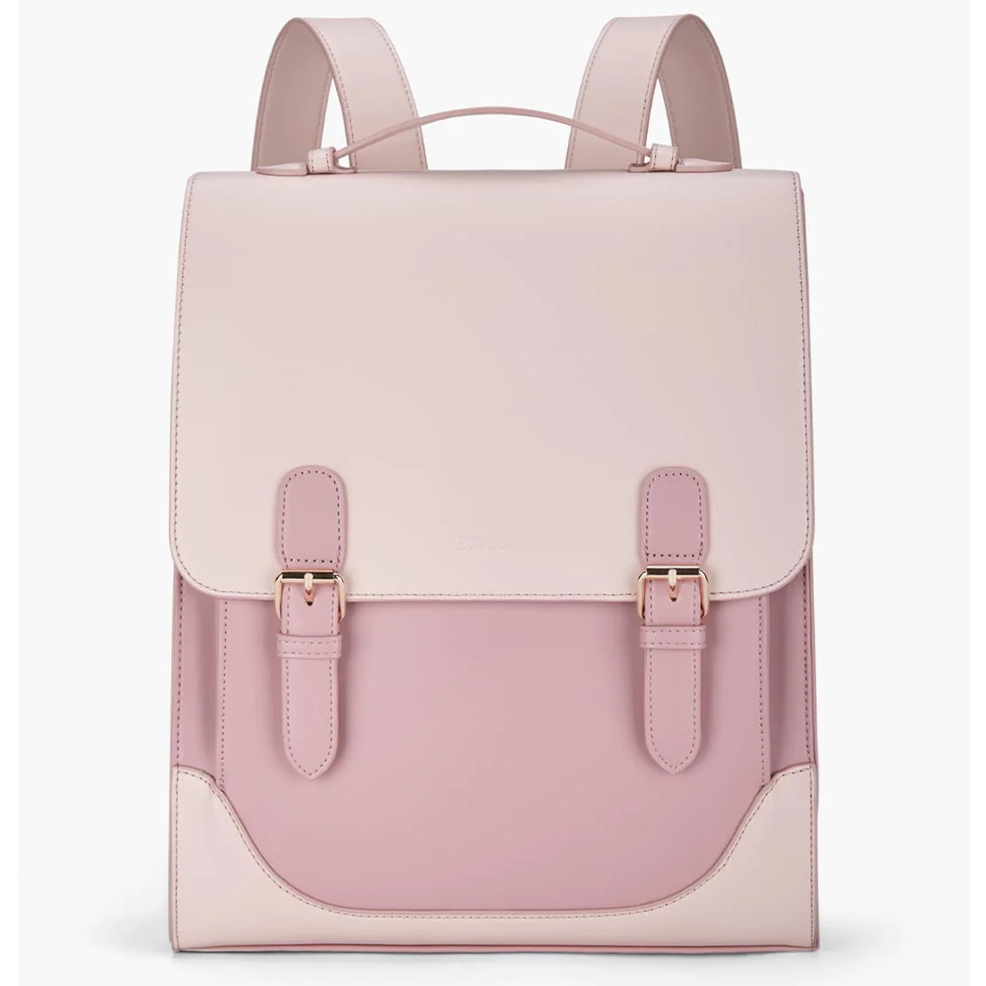 BAGSMART Laptop Backpack for Women, Vintage Leather Backpack for Laptop 14 inch Computer Bag, College Bookbag Travel Casual Daypack Work Business, Pink