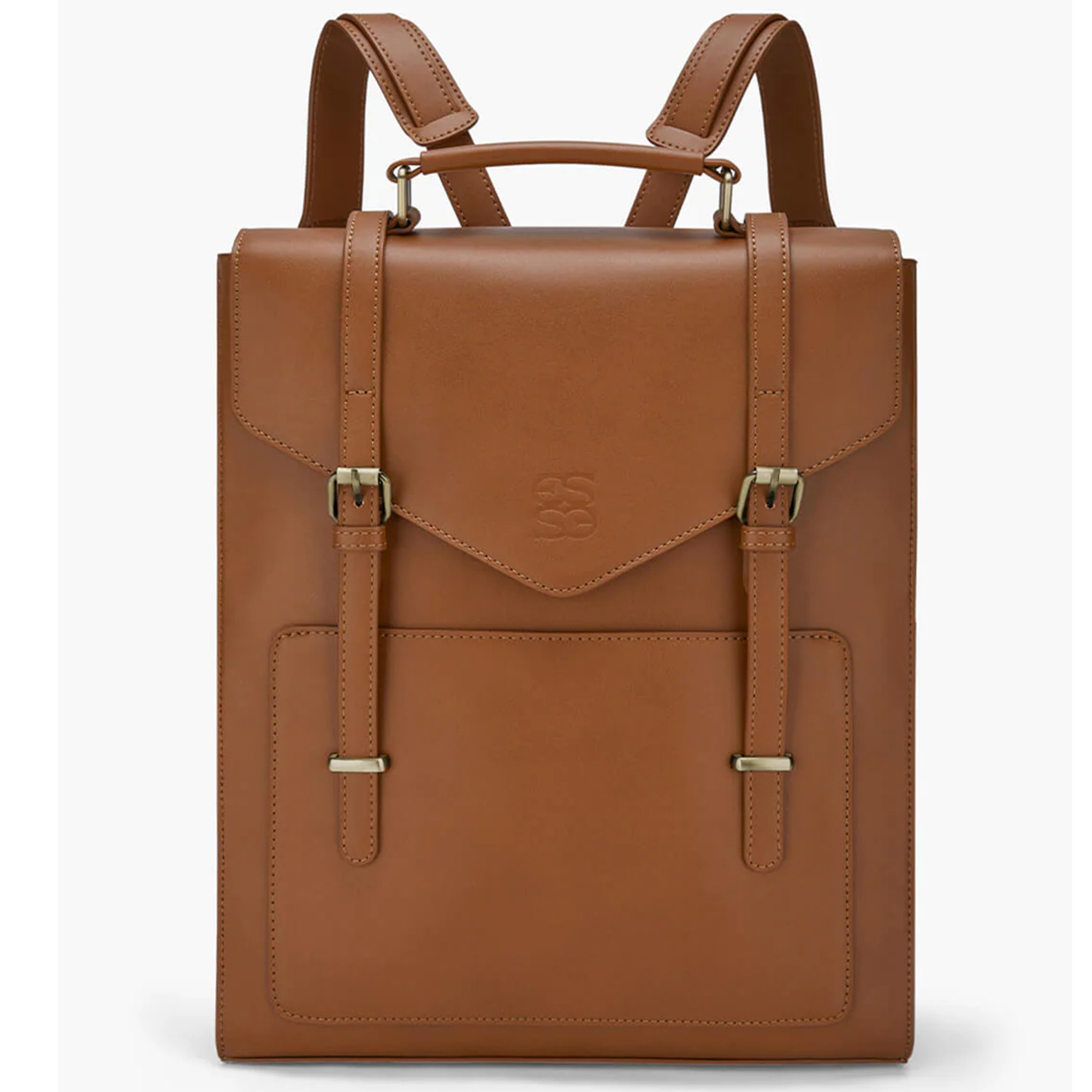 BAGSMART Leather Vintage Women Backpack for Laptop 14 inch Computer Bag for College Bookbag Work Business Casual Travel Daypack, Brown