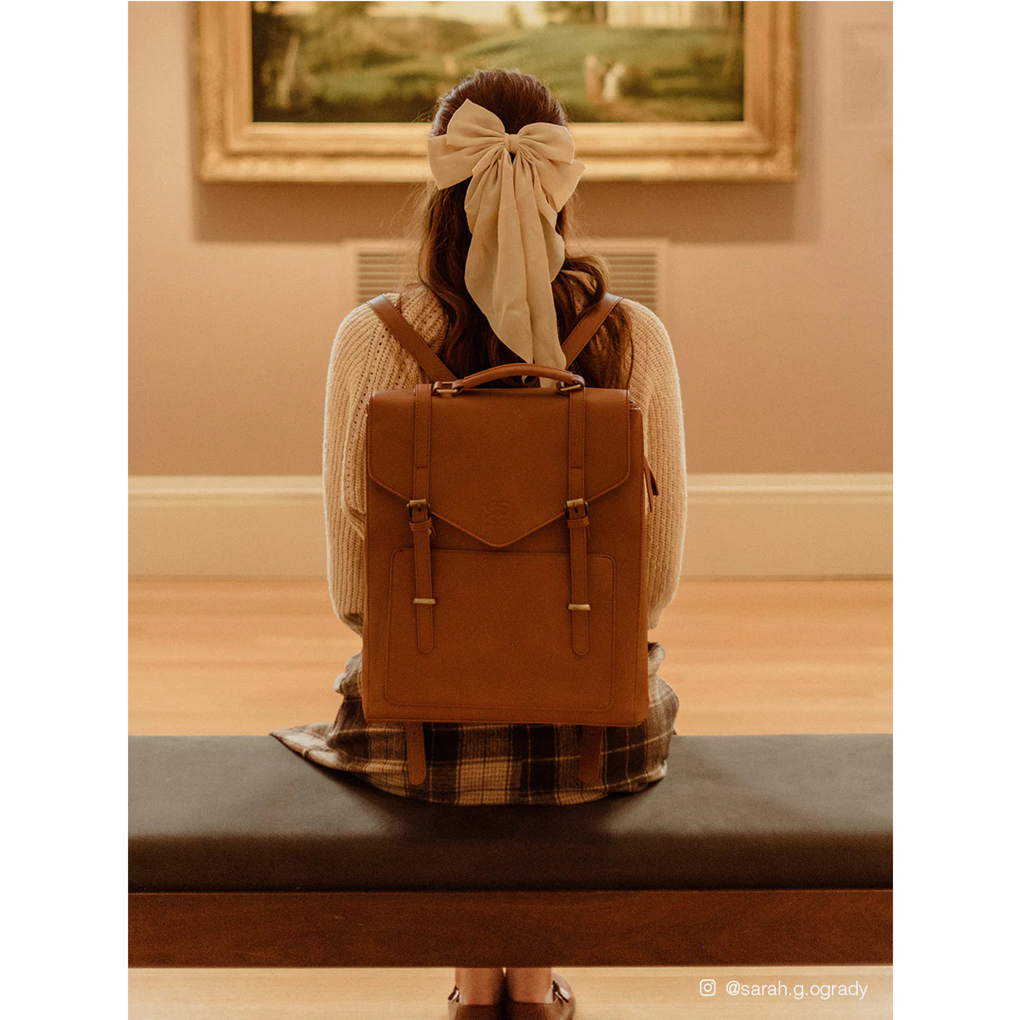 BAGSMART Leather Vintage Women Backpack for Laptop 14 inch Computer Bag for College Bookbag Work Business Casual Travel Daypack, Brown