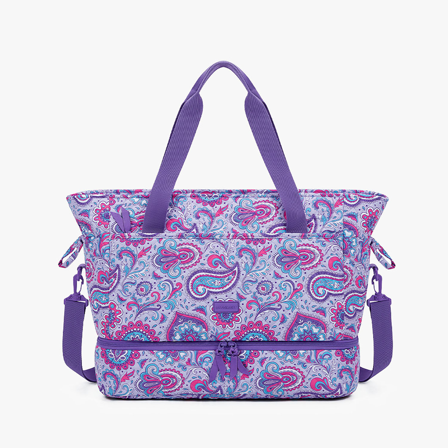 BAGSMART Weekender Overnight Bag for Women Tote Bag, 39L Large Travel Duffle Bag Carry On Gym Bag with Luggage Sleeve and Shoe Compartment, Ladies Shoulder Handbags Top Handle Purses, Passiflora Paisley