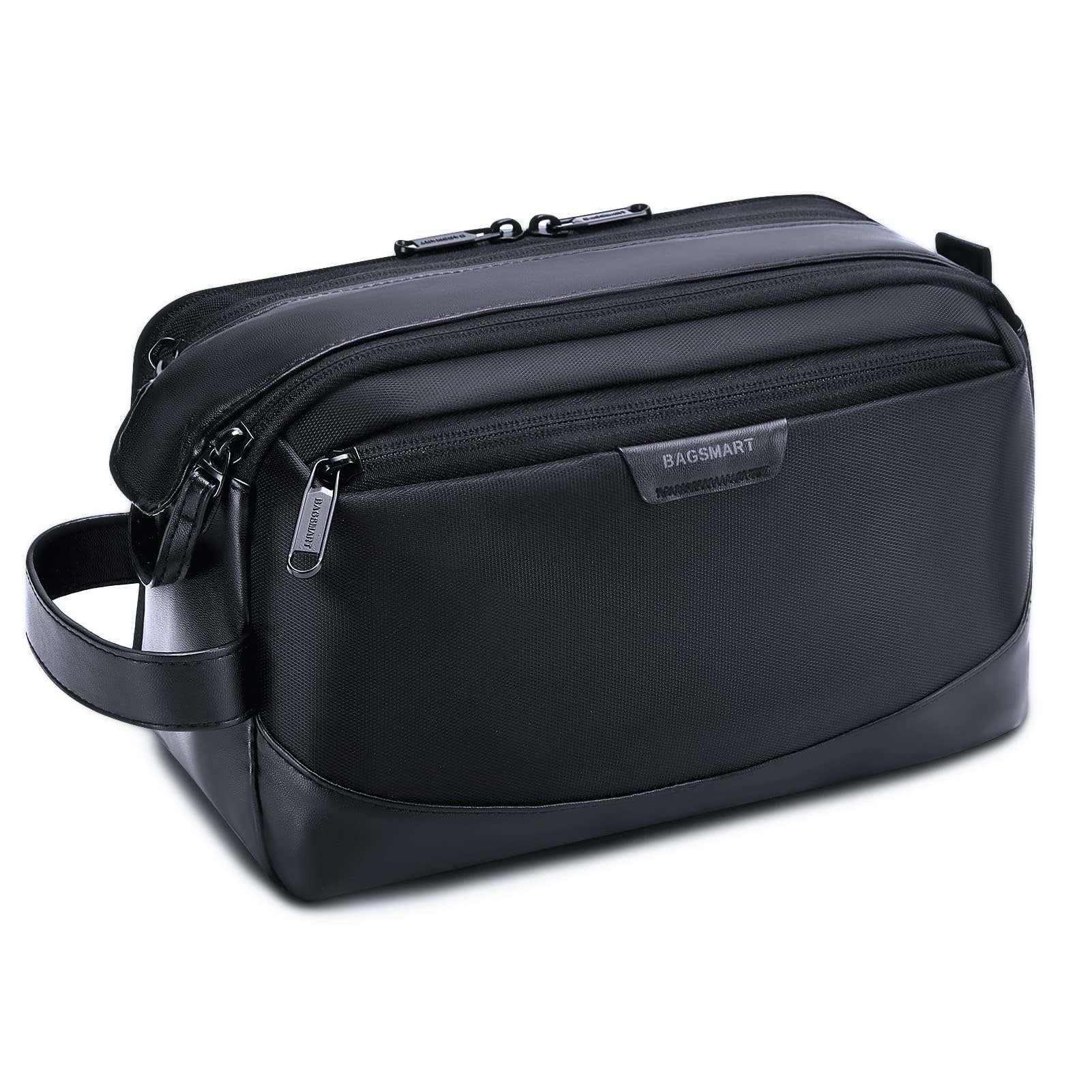 BAGSMART Toiletry Bag for Men, Large Travel Cosmetic Bag Dopp Kit Water-resistant Shaving Bag for Toiletries Accessories, Black