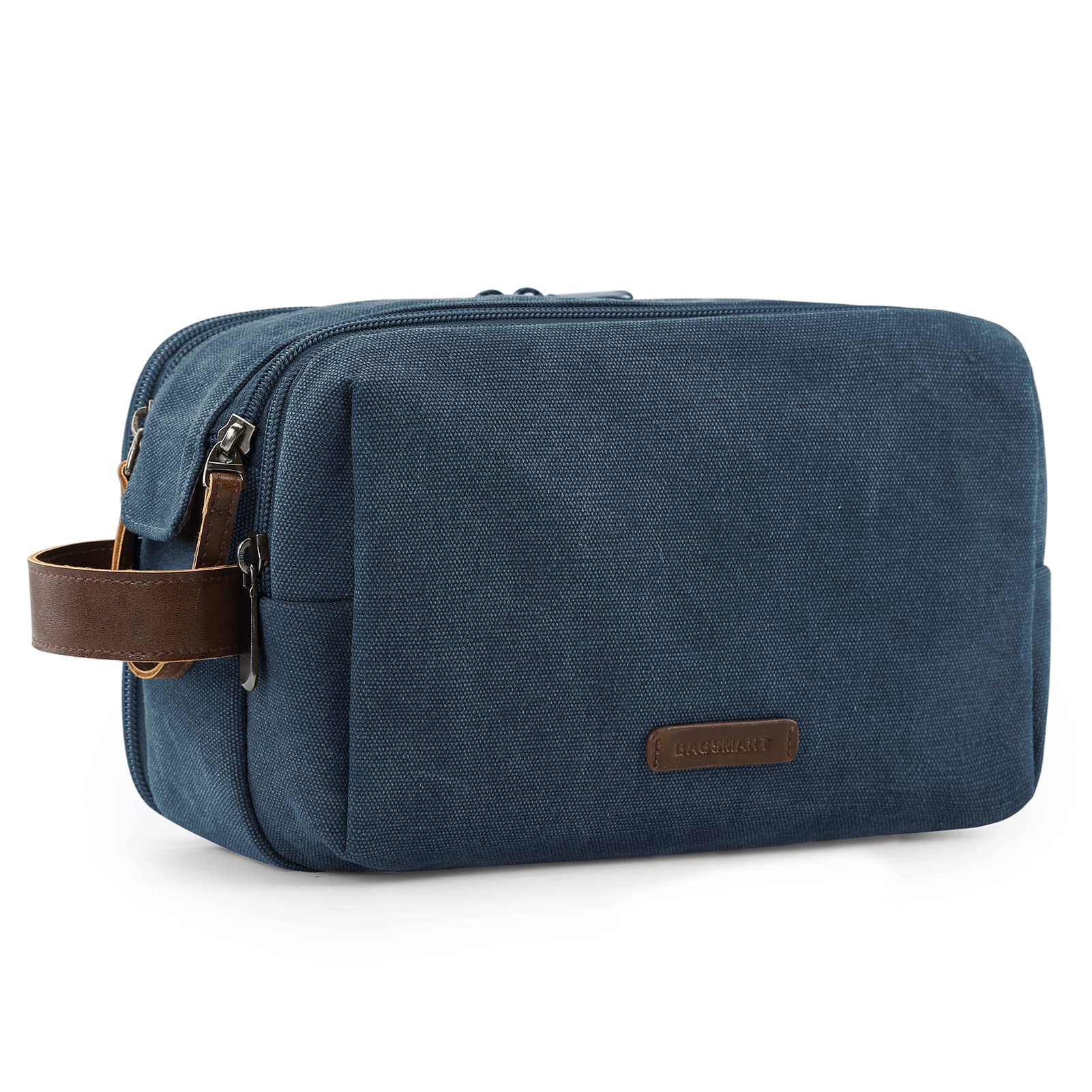 BAGSMART Travel Toiletry Bag for Men, Extra Large Makeup Cosmetic Bag Dopp Kit Shaving Bag for Toiletries Accessories, Unisex, Navy Blue
