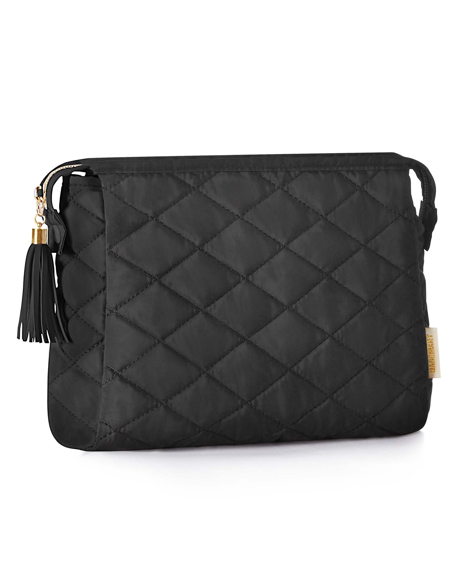 BAGSMART Makeup Bag Cosmetic Pouch Large Capacity Travel Toiletry Bag Organizer Case Accessories for Women Girls, Black