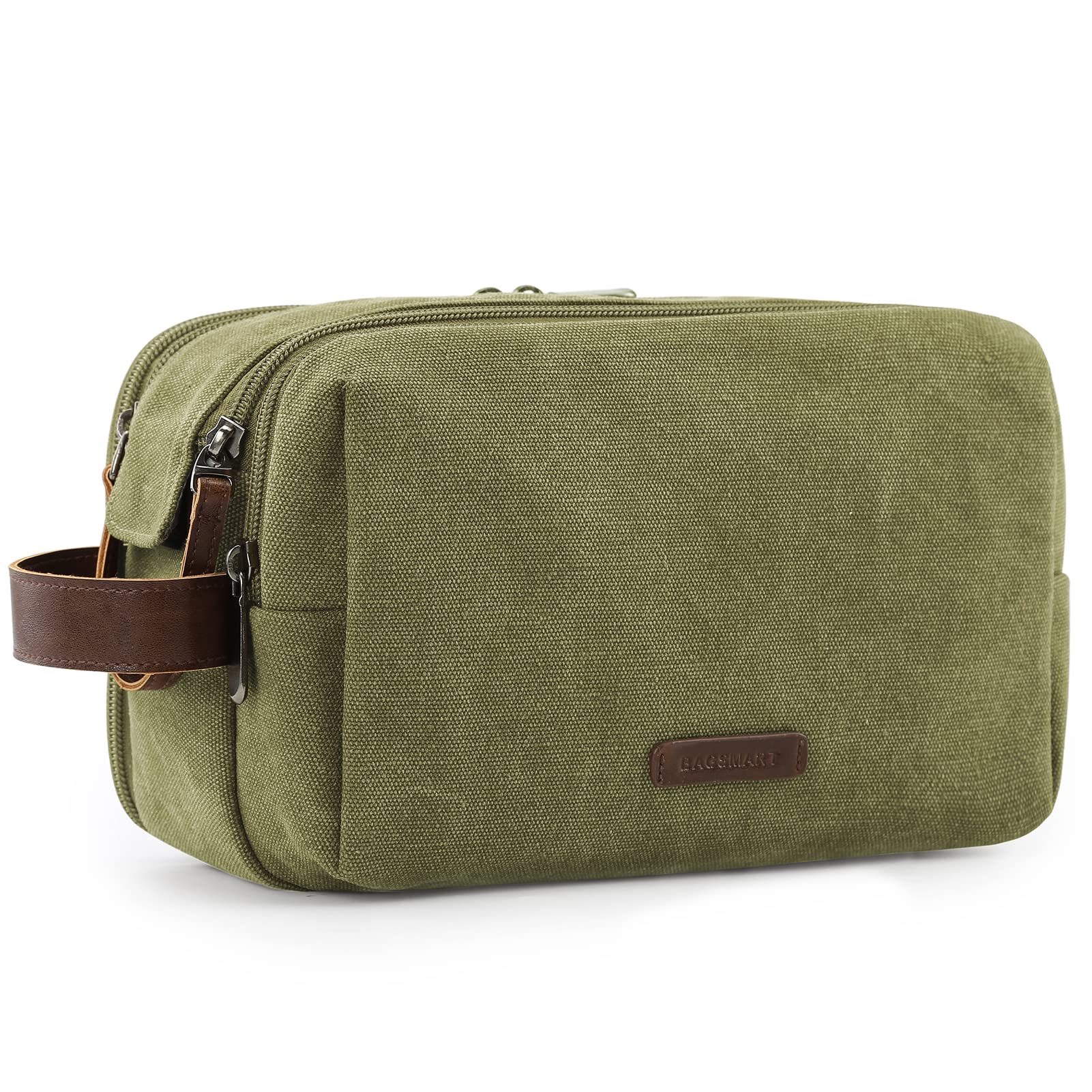 BAGSMART Travel Toiletry Bag for Men, Extra Large Makeup Cosmetic Bag Dopp Kit Shaving Bag for Toiletries Accessories, Unisex, Green
