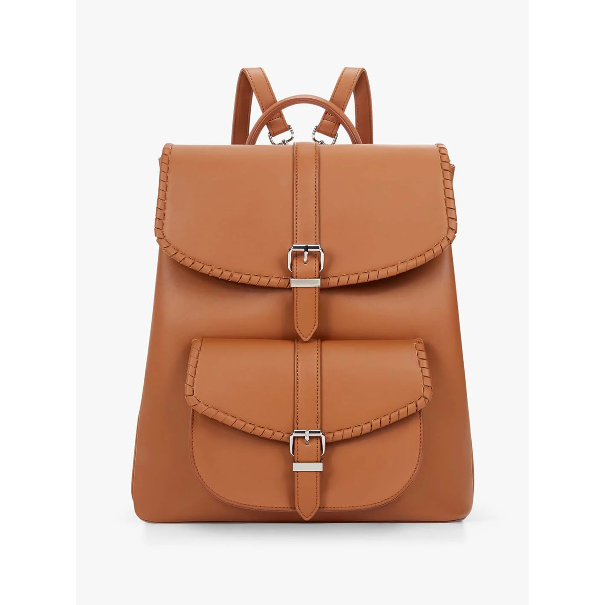 ECOSUSI Vintage Leather Laptop Backpack for 14 inch Computer, College Bookbag Travel Casual Daypack Work Business, Brown