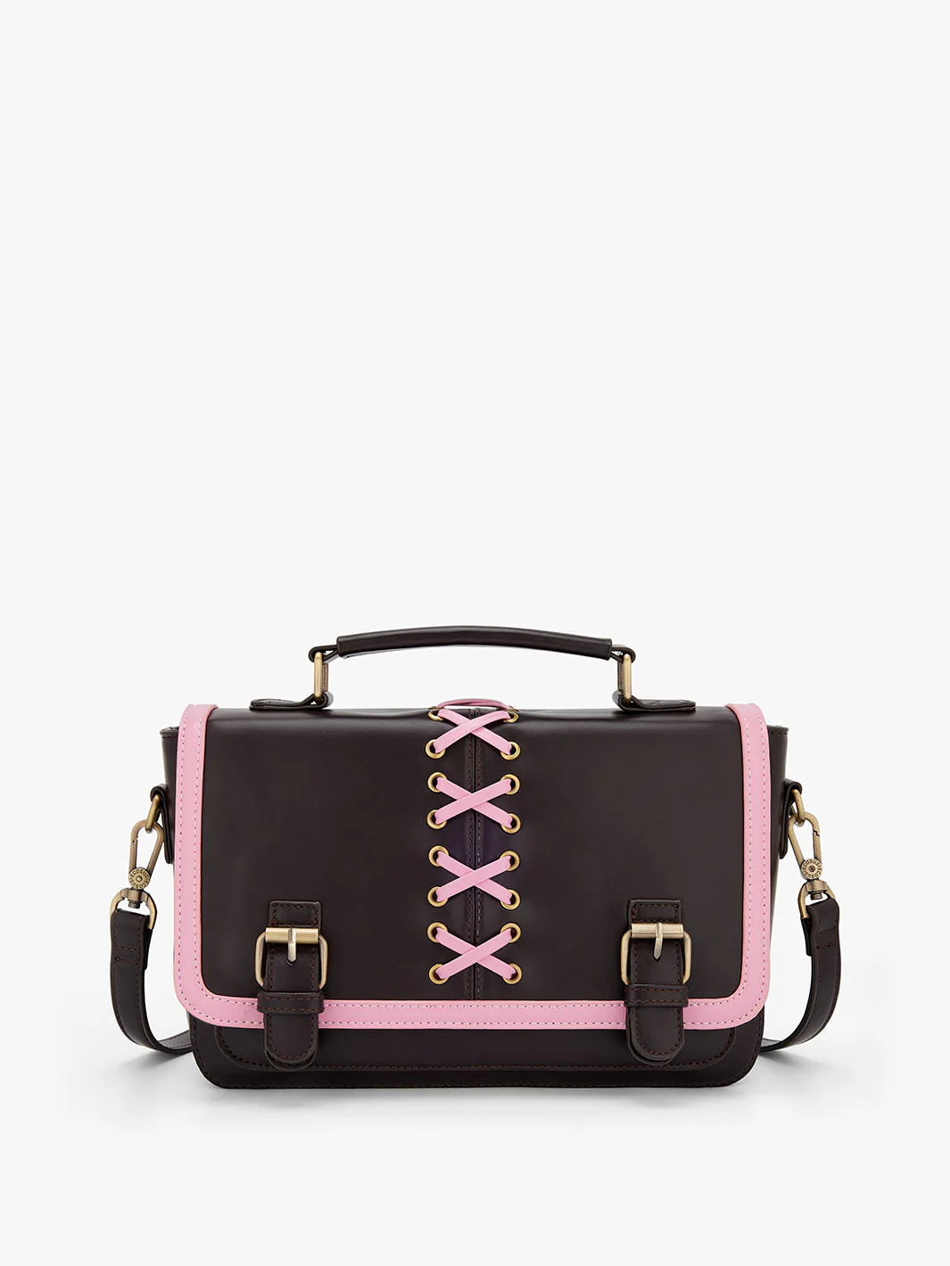 ECOSUSI Vintage Crossbody Messenger Bag Satchel Purse Handbag Briefcase for Women, Pinkish Brown