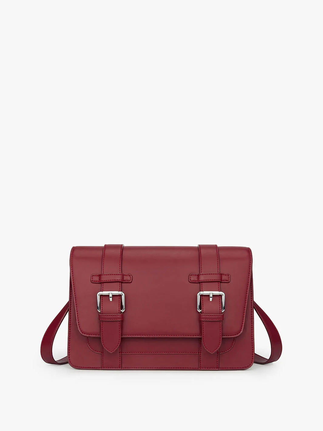 ECOSUSI Leather Crossbody Bags for Women Large Capacity Messenger Handbag, Ladies Tote Satchel Shoulder Bags Purse, Work Office Business College Daily, Red