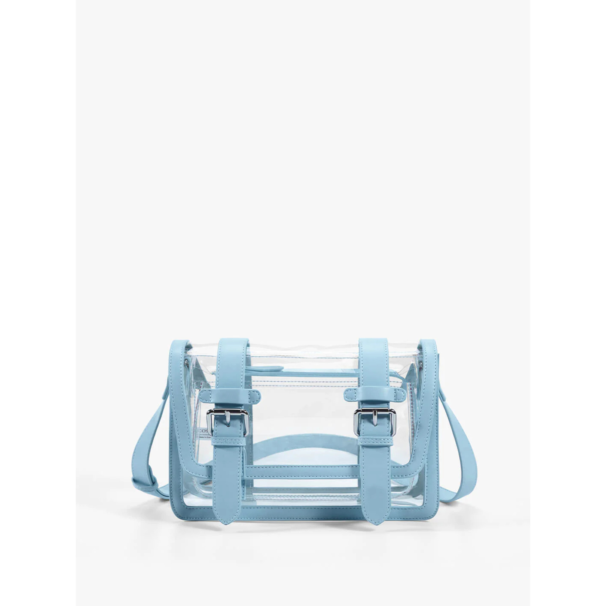 ECOSUSI Clear Crossbody Bags for Women Large Capacity Messenger Handbag, Ladies Tote Satchel Shoulder Bags Purse, Work Office Business College Daily, Blue