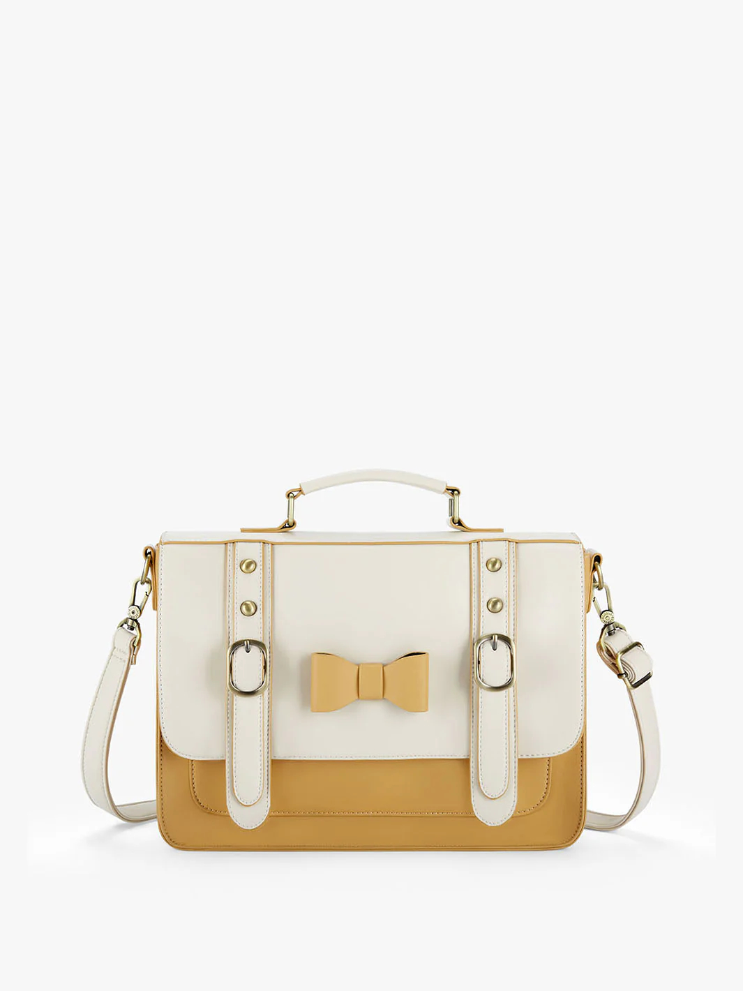 ECOSUSI Crossbody Messenger Bag Vintage Satchel Purse Handbag Briefcase for Women, Yellow