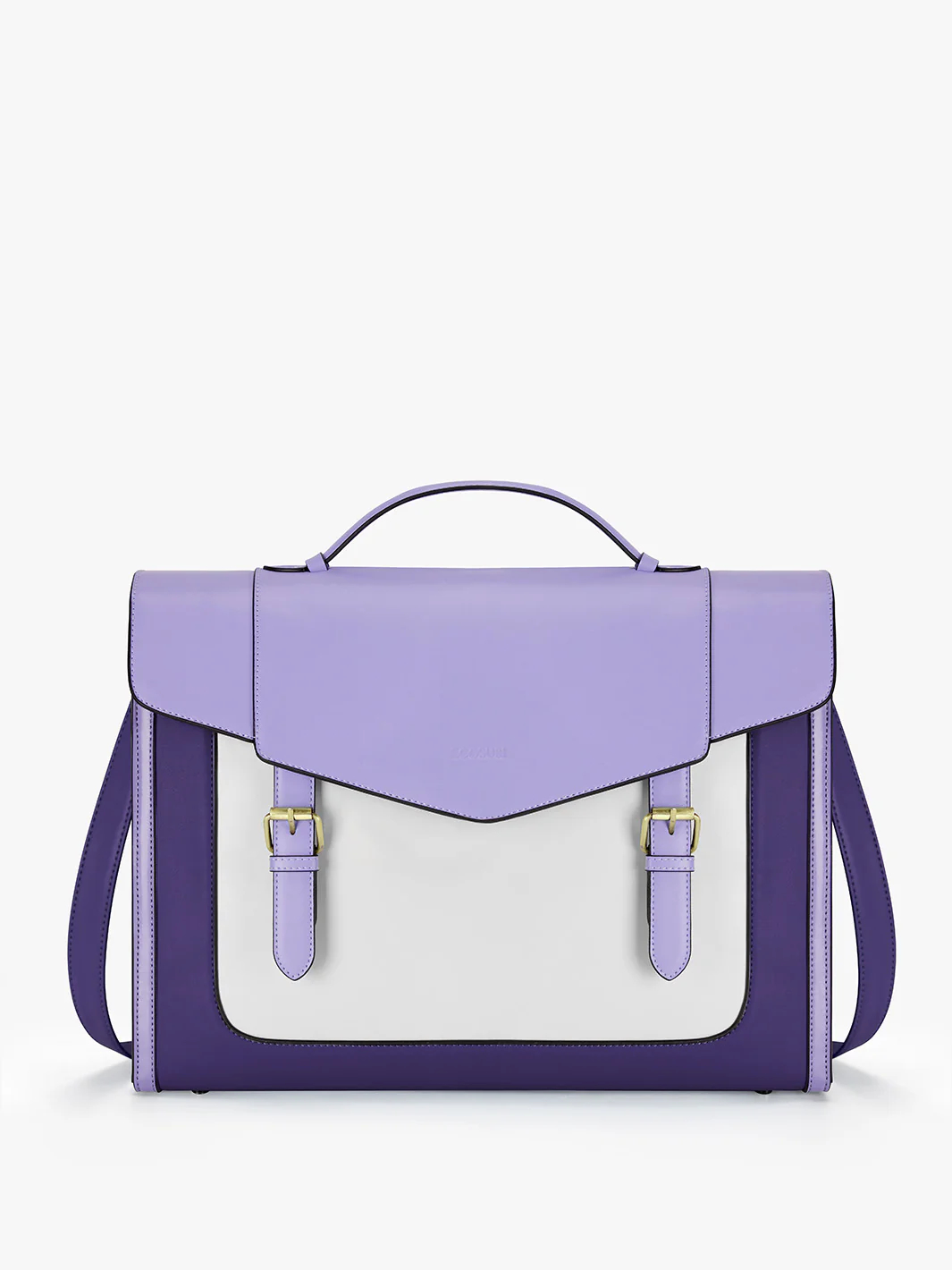 ECOSUSI Vintage Laptop Bag for Women 15.6 inch Leather Briefcase Computer Tote Bag Messenger Backpack, Ladies Satchel Handbags Crossbody Shoulder Bag for College Bookbag Travel Work Business, Purple