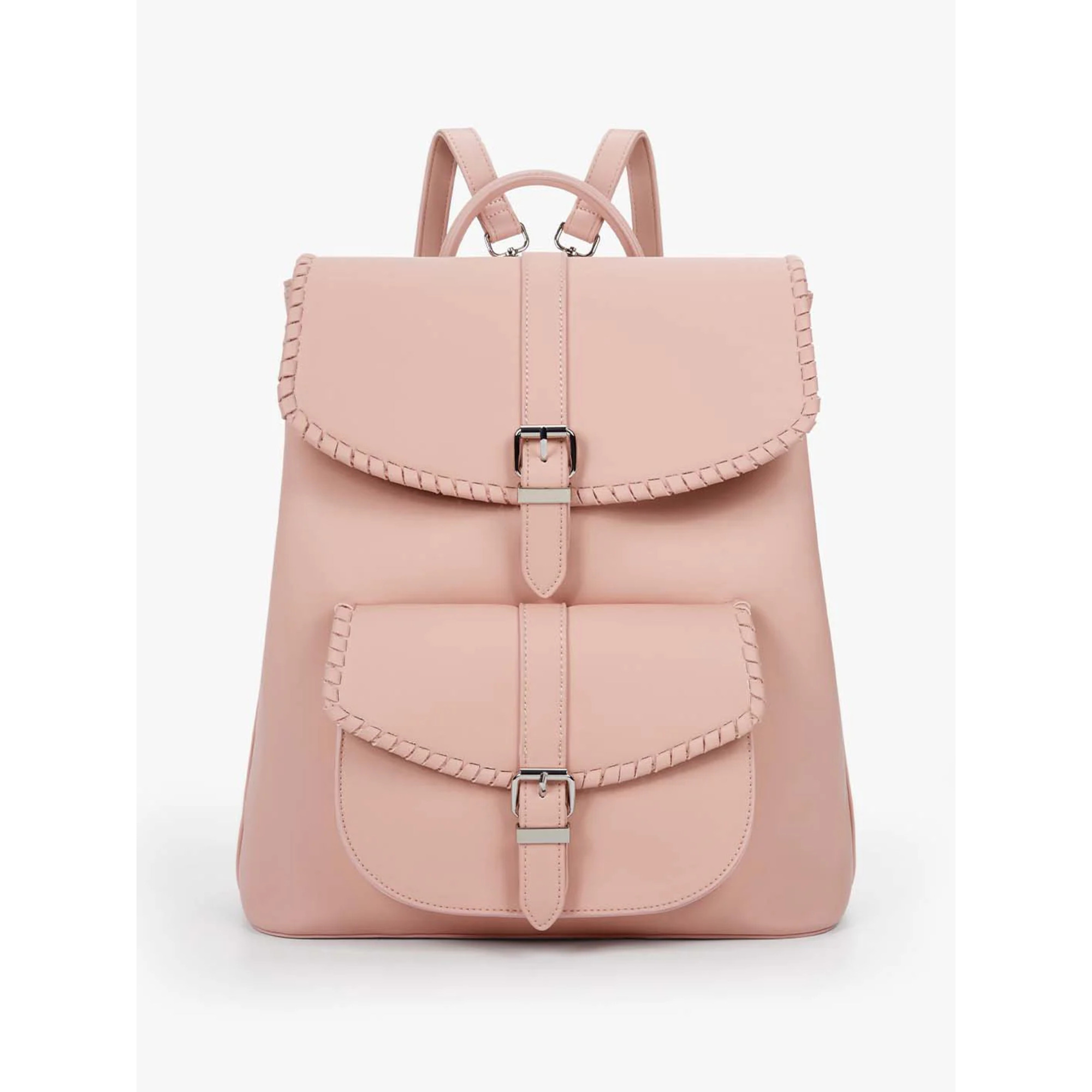 ECOSUSI Vintage Leather Laptop Backpack for 14 inch Computer, College Bookbag Travel Casual Daypack Work Business, Pink