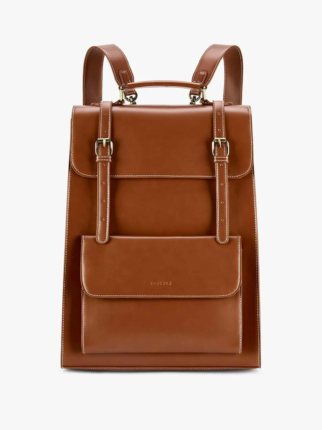 ECOSUSI Vintage Laptop Backpack for Women, 15.6 inch Leather Computer Bag for College Bookbag Work Business Casual Travel