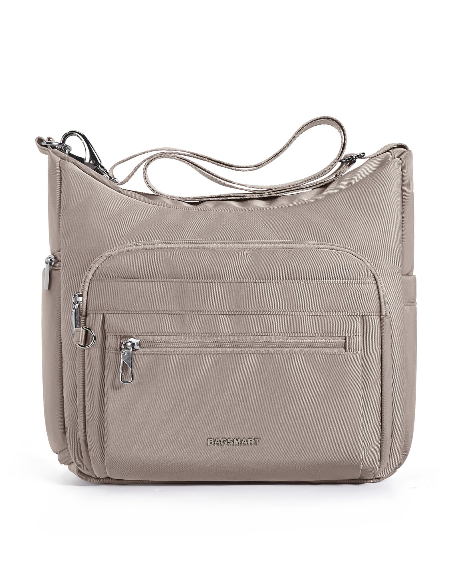 BAGSMART Crossbody Bag Shoulder Bag for Women, Tote Bag Anti Theft Crossbody Bag Handbag Organizer for Travel, Grayish Brown