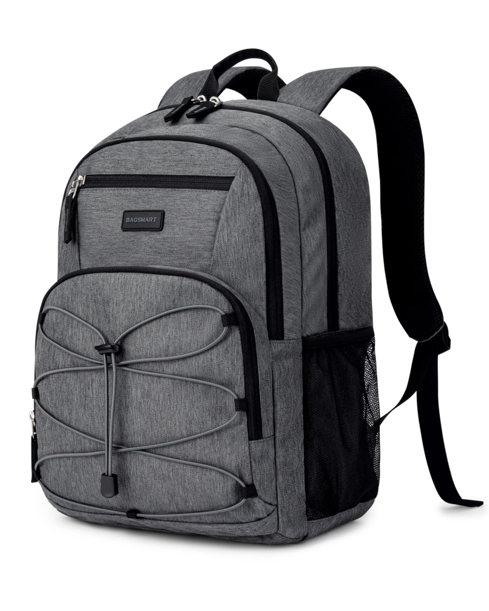 BAGSMAT College Laptop Backpack, 15.6 Inch Travel Backpack Airline Approved, 30L Casual Daily Backpack, Lightweight College Bookbag for Women Men, Gray