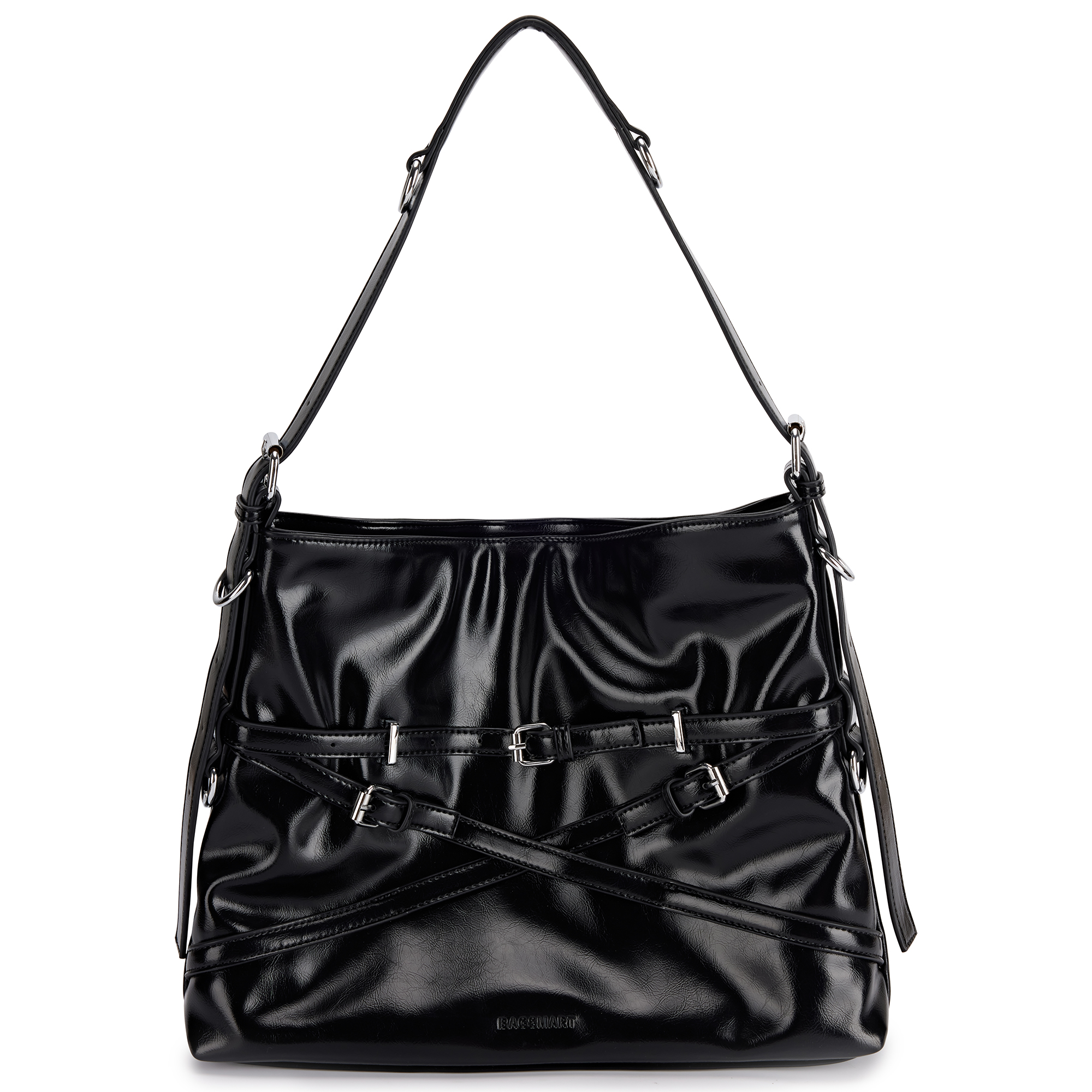 BAGSMART Large Capacity Crossbody Tote Bag, Leather Handbag Women Shoulder Bag, Work Office Business College Daily Use, Black