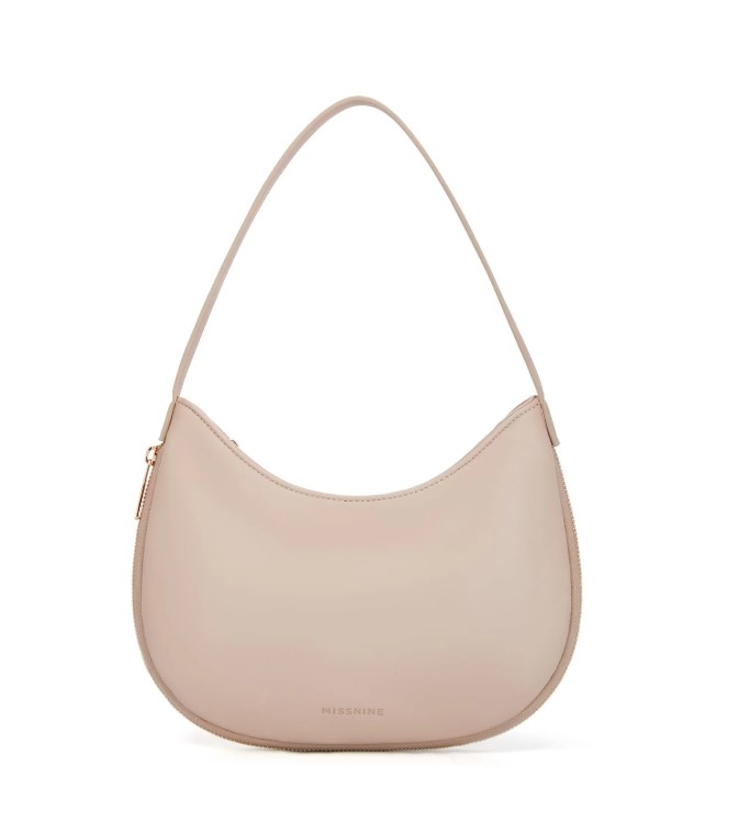 Missnine Shoulder Bag for Women Small Purse with Expansion Zipper Crescent Clutch Purse Vegan Leather Hobo Bag Trendy Handbag, Khaki