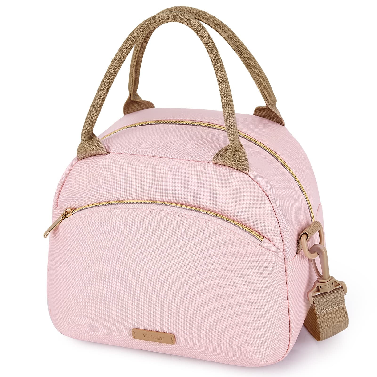 TOURIT Insulated Lunch Box Reusable Lunch Tote Bag, Soft Thermal Cooler Bag Food Container with Adjustable Shoulder Strap for Women Men Kids, Work School Picnic Beach, Hot Pink