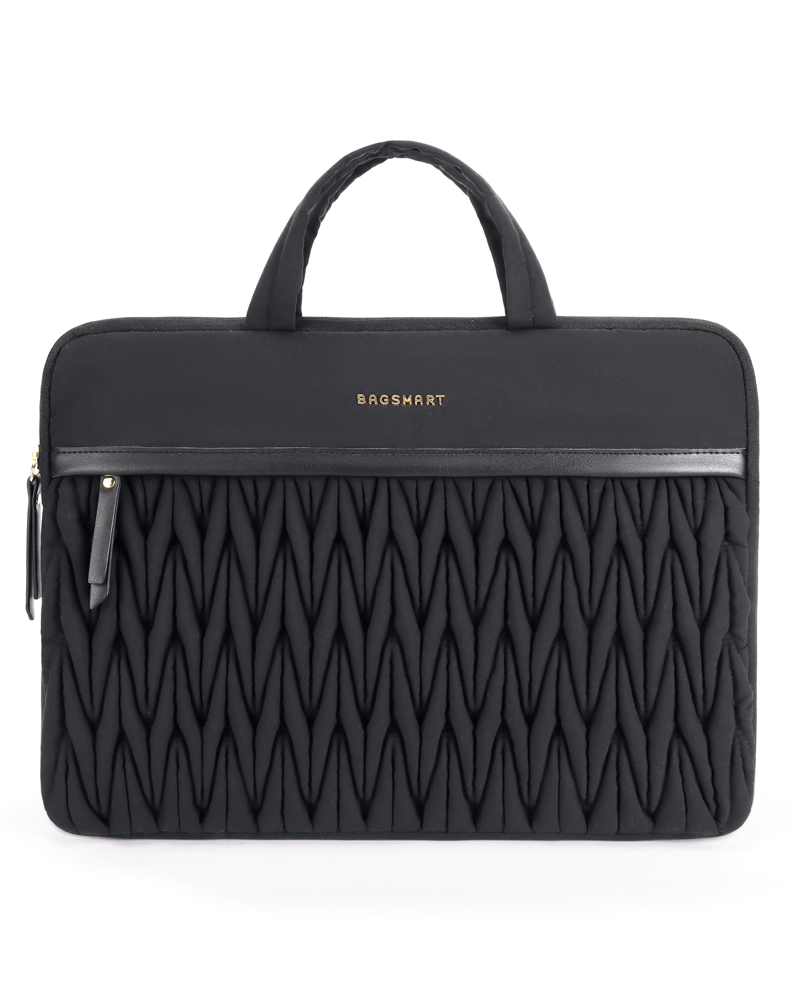 BAGSMART 14 Inch Laptop Case, Puffy Laptop Bag Sleeve for MacBook Air, Shockproof Laptop Cover MacBook Case Compatible for Dell HP Lenovo Asus Acer, Black