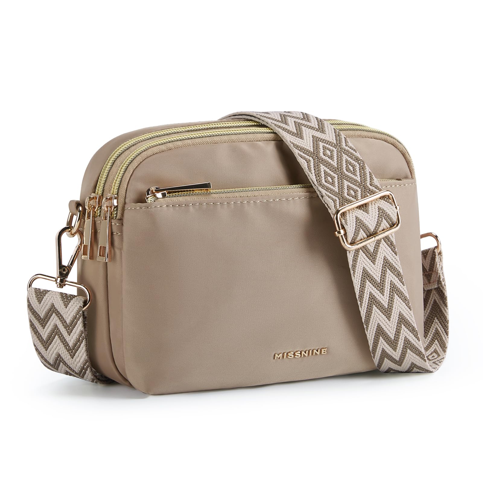 Missnine Small Crossbody Bags for Women - Mini Purse with Adjustable Strap - Casual Travel Bag, Champagne