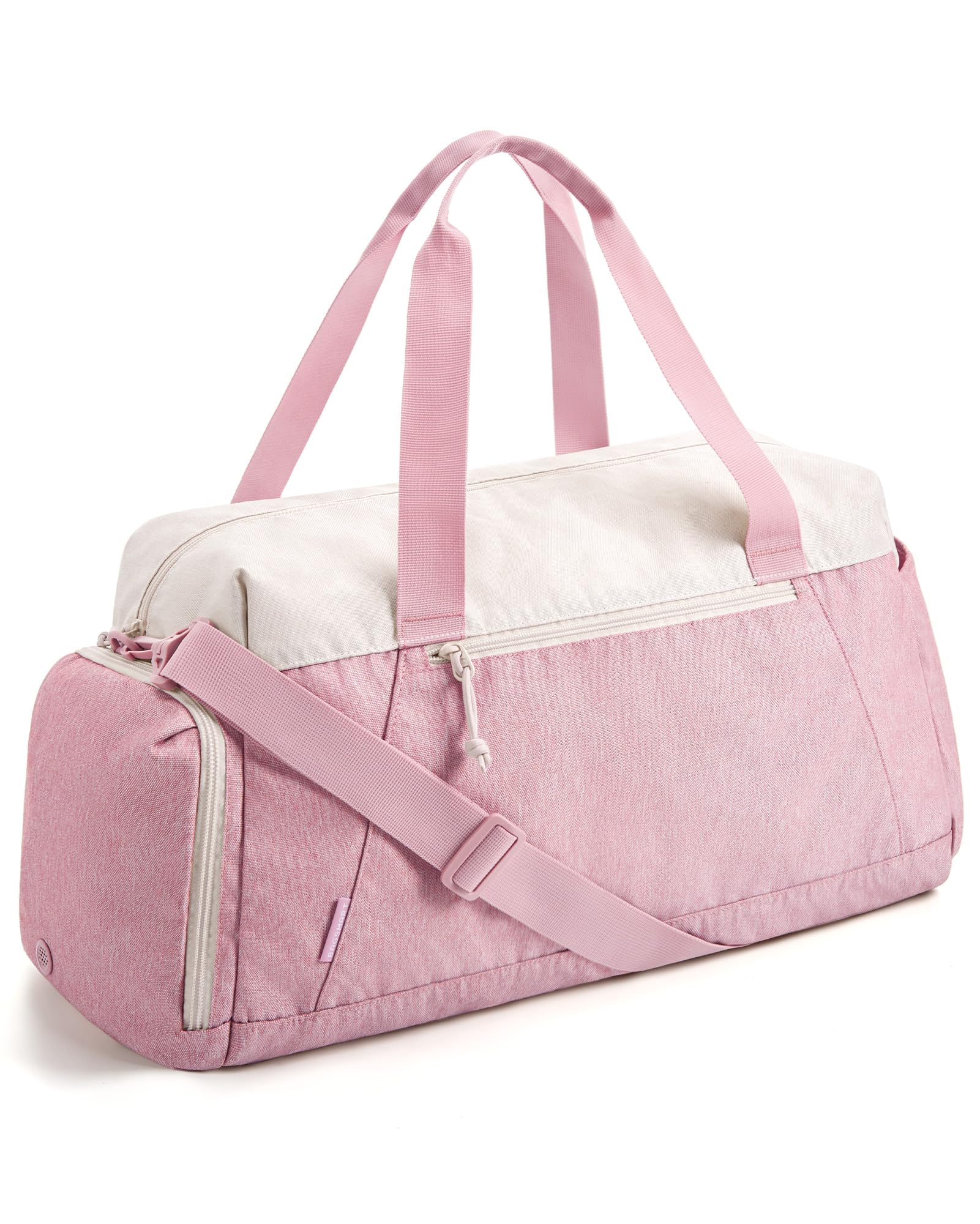 BAGSMART Weekender Bags for Men Women, Foldable Travel Duffle Bag, Lightweight Overnight Bag With Shoe Compartment, Water Resistant Workout Duffle Sports Bag for Travel Yoga, Dark Pink