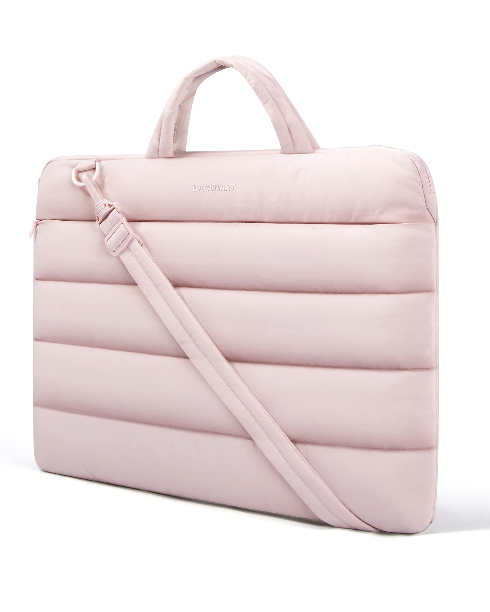 BAGSMART 15-16 inch Laptop Bag, Puffy cute Laptop Case Sleeve with Handle for Women, Portable Macbook Air/Pro 13 inch Case Sleeve with Strap,Cream