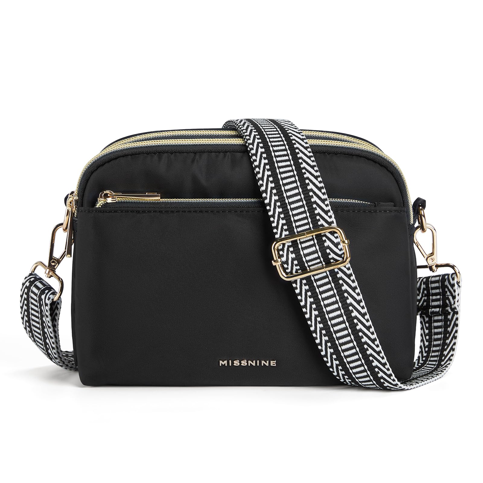 Missnine Small Crossbody Bags for Women - Mini Purse with Adjustable Strap - Casual Travel Bag, Black