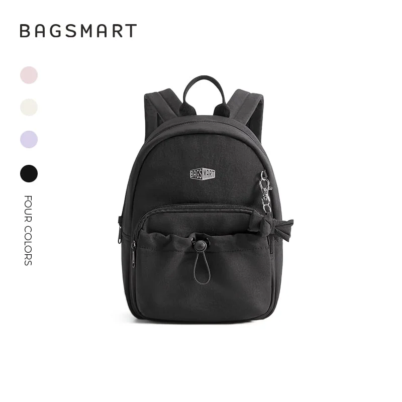BAGSMART Mini Backpack Purse for Women Ladies Shoulder Bag, Fashion Small Mini Handbag with bow tie for Travel Casual Commute Bookbag, Black